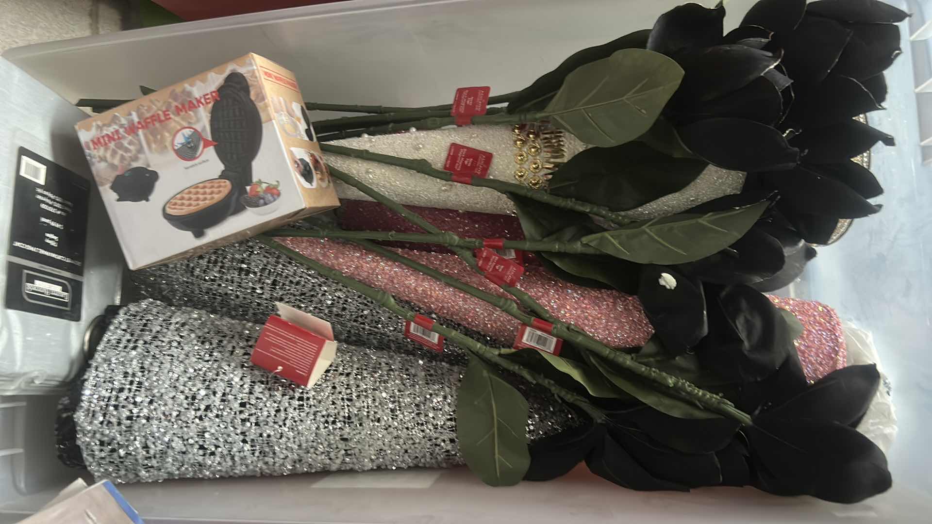 Photo 1 of TOTE FULL OF CHRISTMAS AND HOME DECOR PLUS WAFFLE IRON
