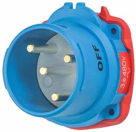 Photo 1 of MELTRIC 63-38043 DSN30 30A, 480V, 3P+G MALE INLET (2)