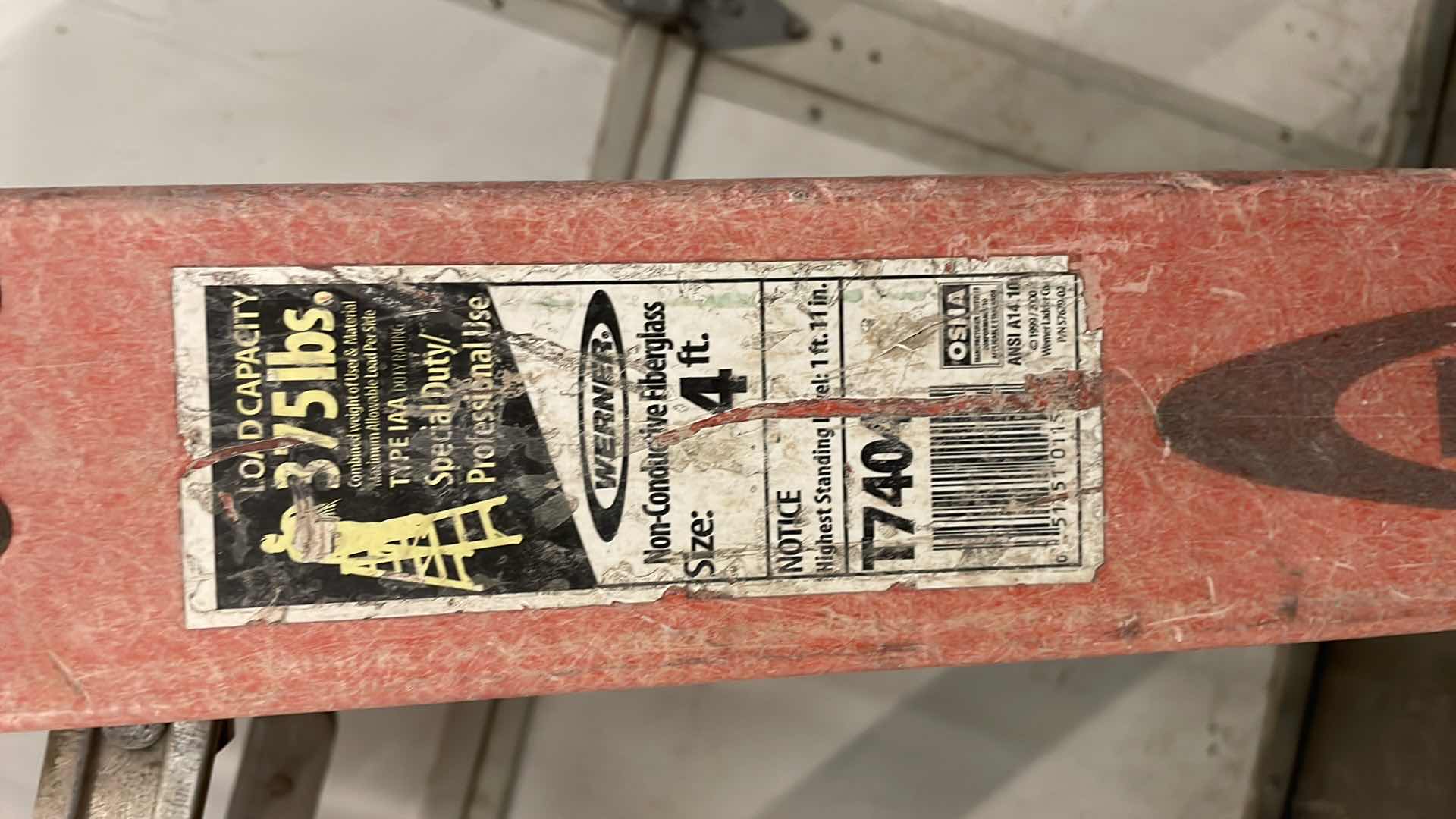 Photo 1 of WERNER 4’ STEP LADDER