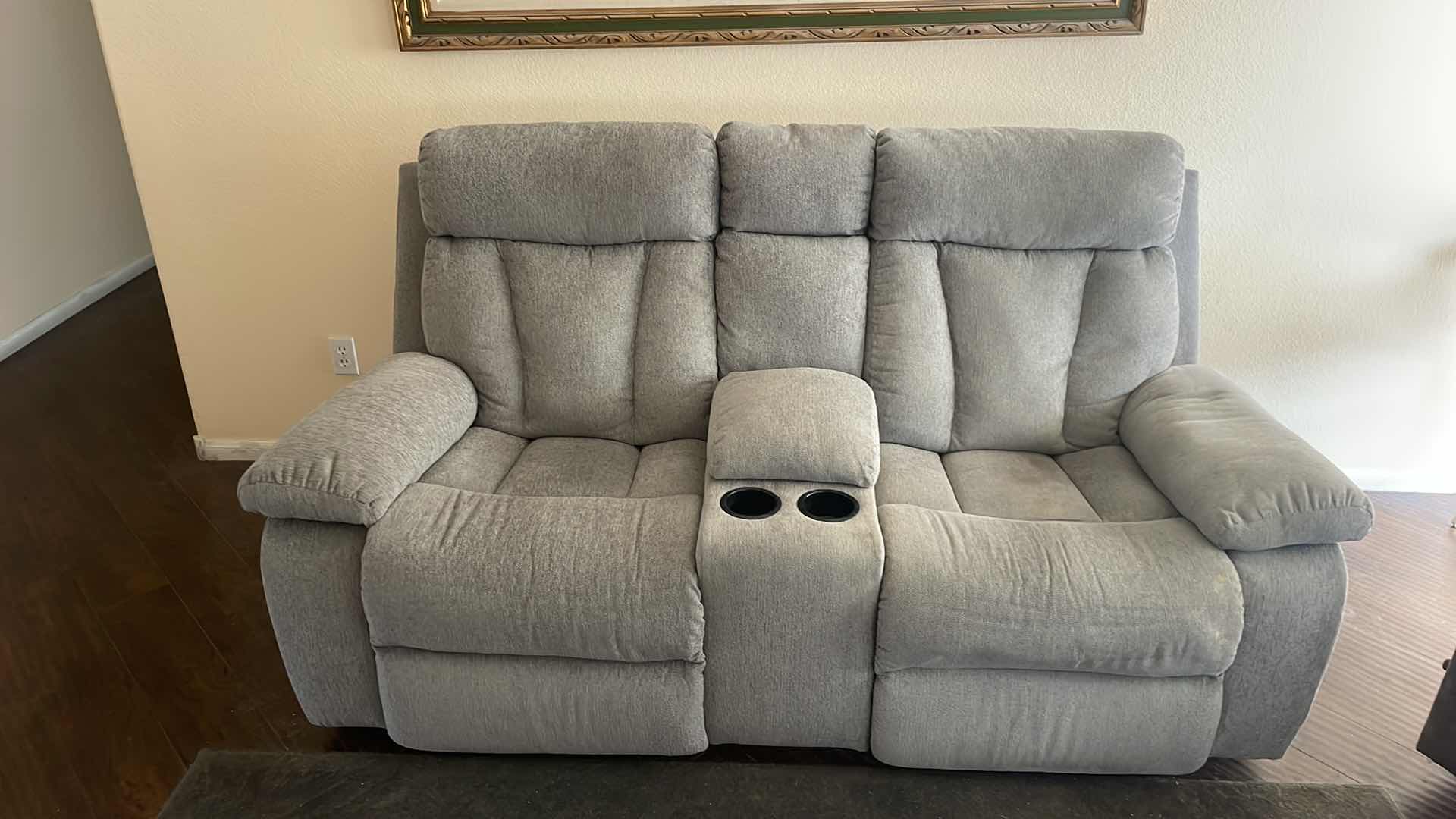 Photo 1 of DOUBLE RECLINING SOFA 78”x43” CONTENTS NOT INCLUDED
