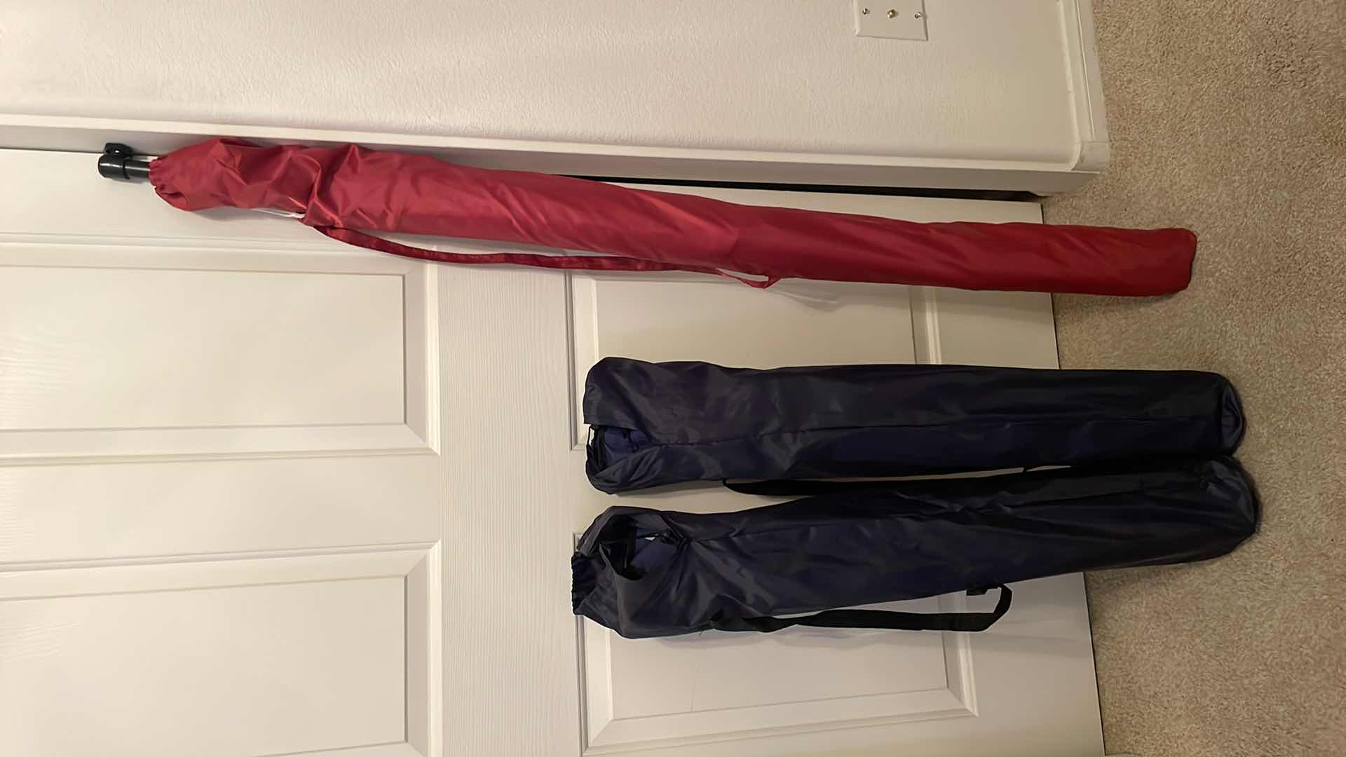 Photo 1 of FOLDING CHAIRS IN BAGS AND SPORTS TYPE UMBRELLA BRAND NEW