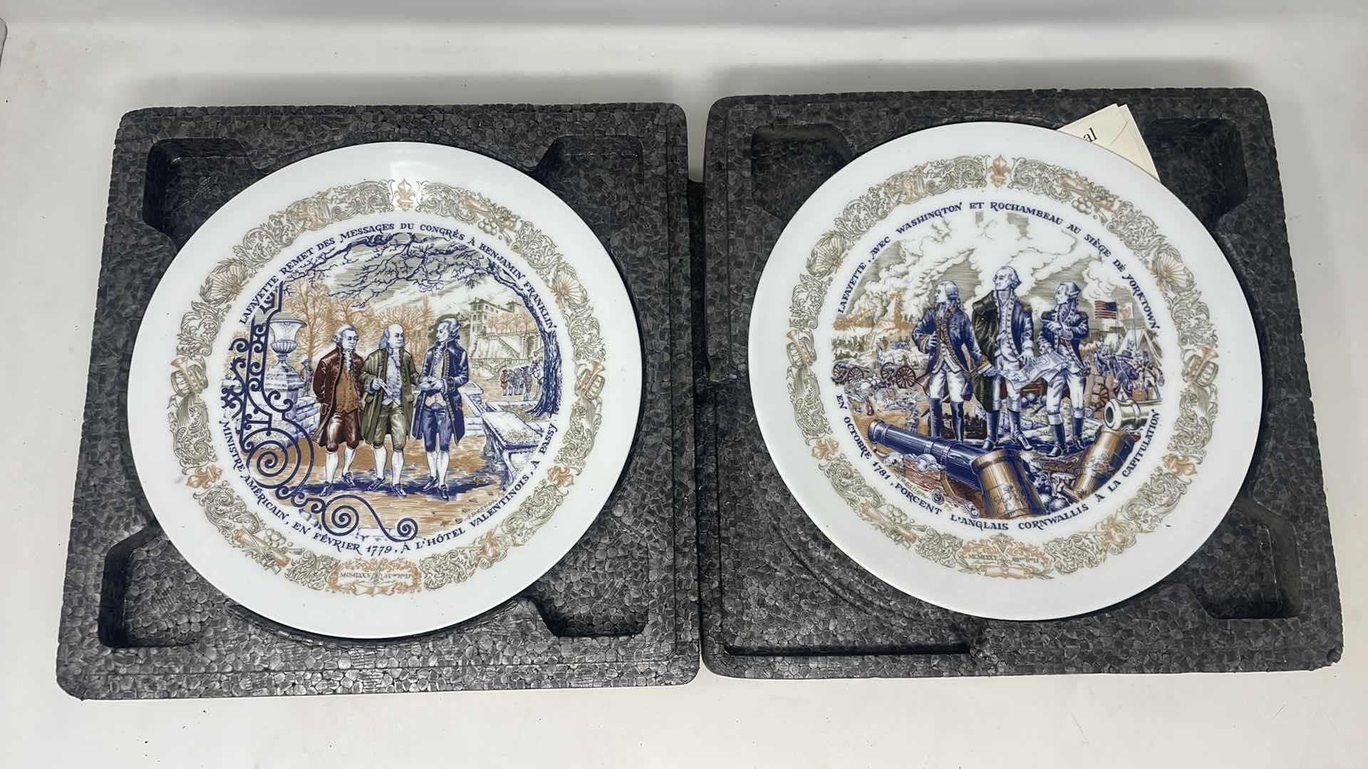 Photo 1 of THE LAFAYETTE LEGACY COLLECTION
COMPLETE OFFICIAL RECORD 
D'ARCEA-LIMOGES SET OF 7 WASHINGTON COLLECTOR PLATES AND CERTIFICATES