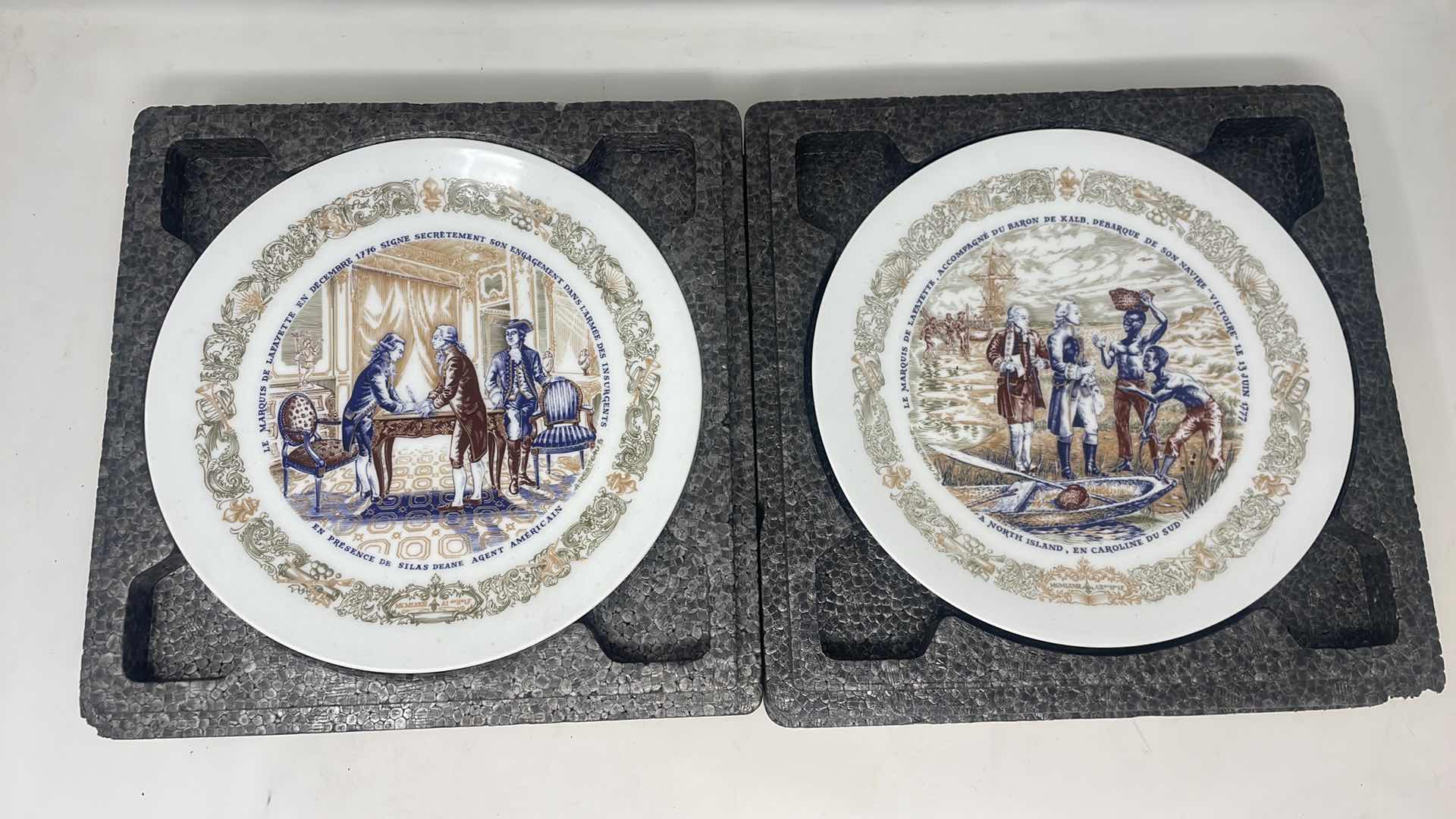 Photo 1 of THE LAFAYETTE LEGACY COLLECTION
COMPLETE OFFICIAL RECORD 
D'ARCEA-LIMOGES SET OF 7 WASHINGTON COLLECTOR PLATES AND CERTIFICATES