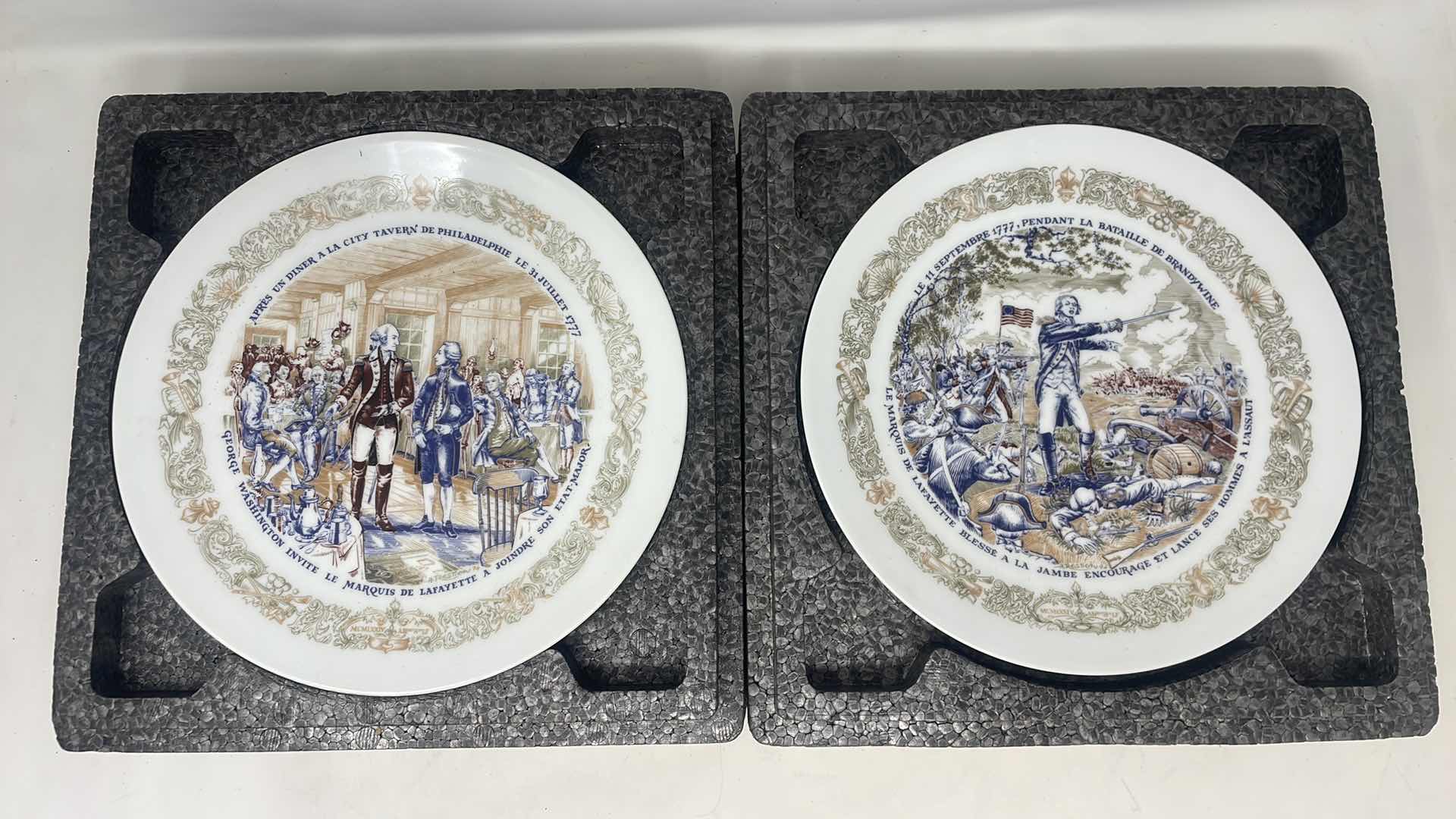 Photo 1 of THE LAFAYETTE LEGACY COLLECTION
COMPLETE OFFICIAL RECORD 
D'ARCEA-LIMOGES SET OF 7 WASHINGTON COLLECTOR PLATES AND CERTIFICATES