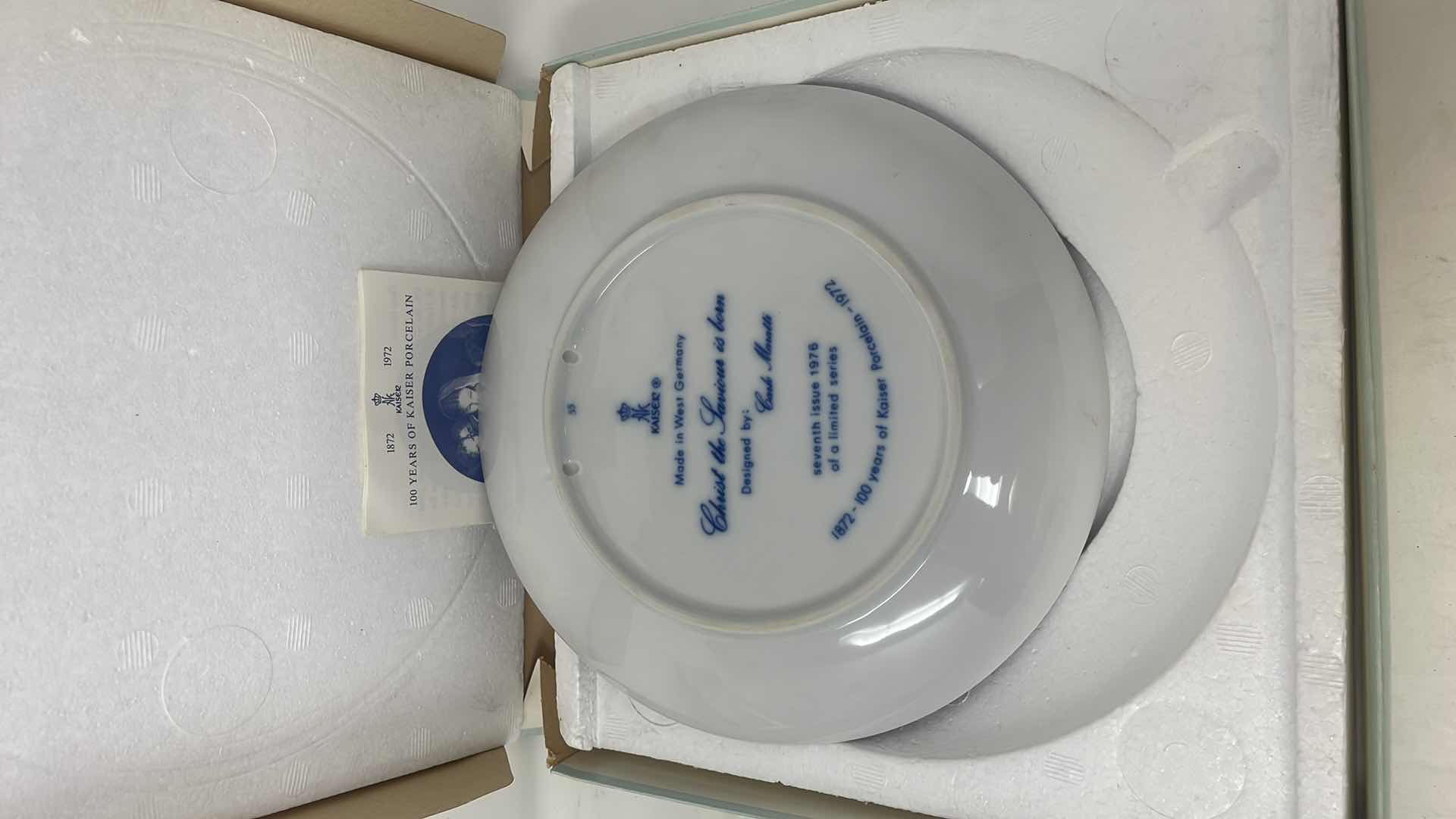 Photo 1 of KAISER "CHRIST THE SAVIOR IS BORN" CHRISTMAS PLATE