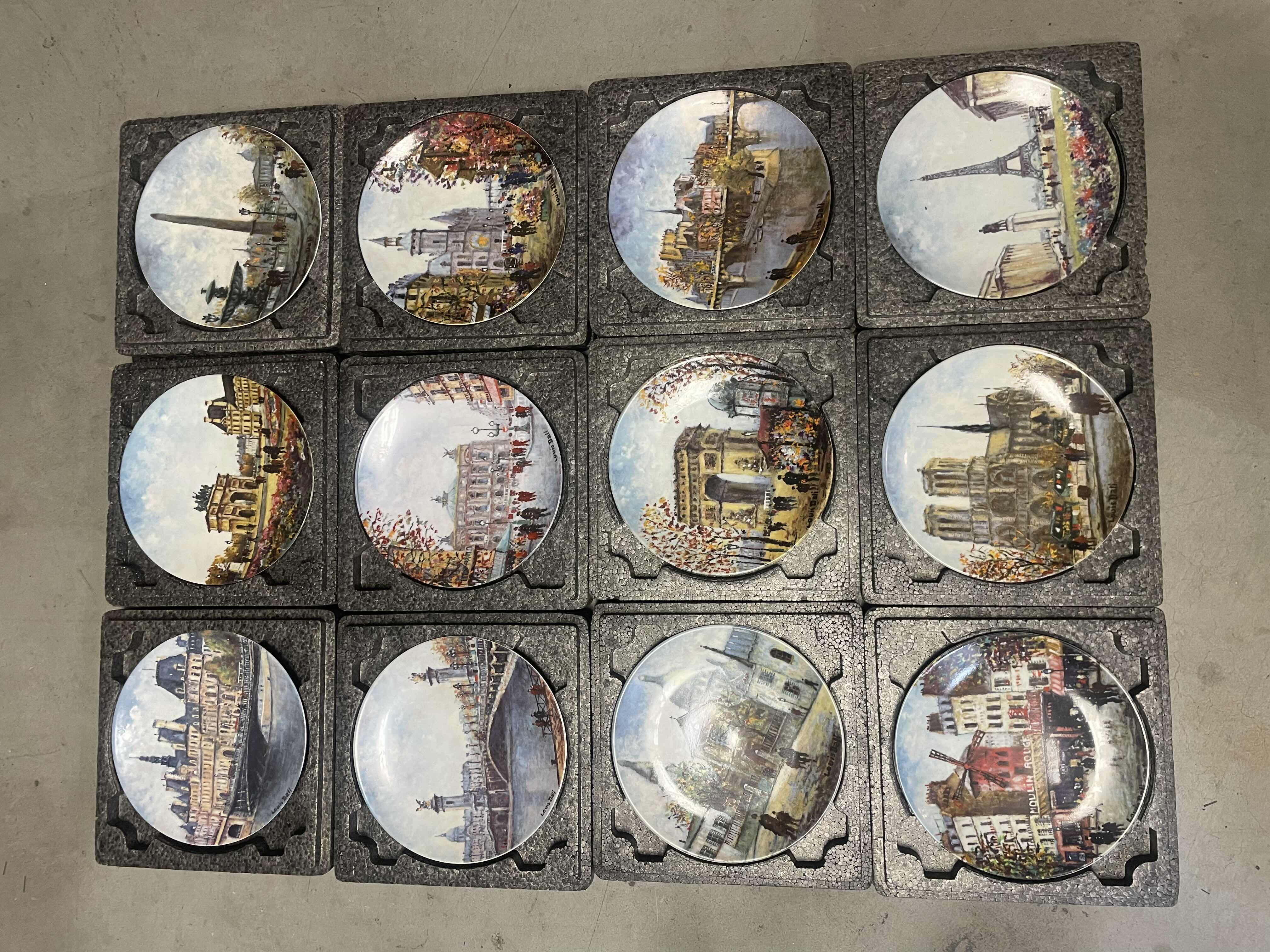 Photo 1 of 12 SITES OF PARIS LOUIS DALI FRENCH DARCEUA-LIMOGES PORCELAIN COLLECTORS PLATES FULL SET BY HENRI D ARCEAU & FILS