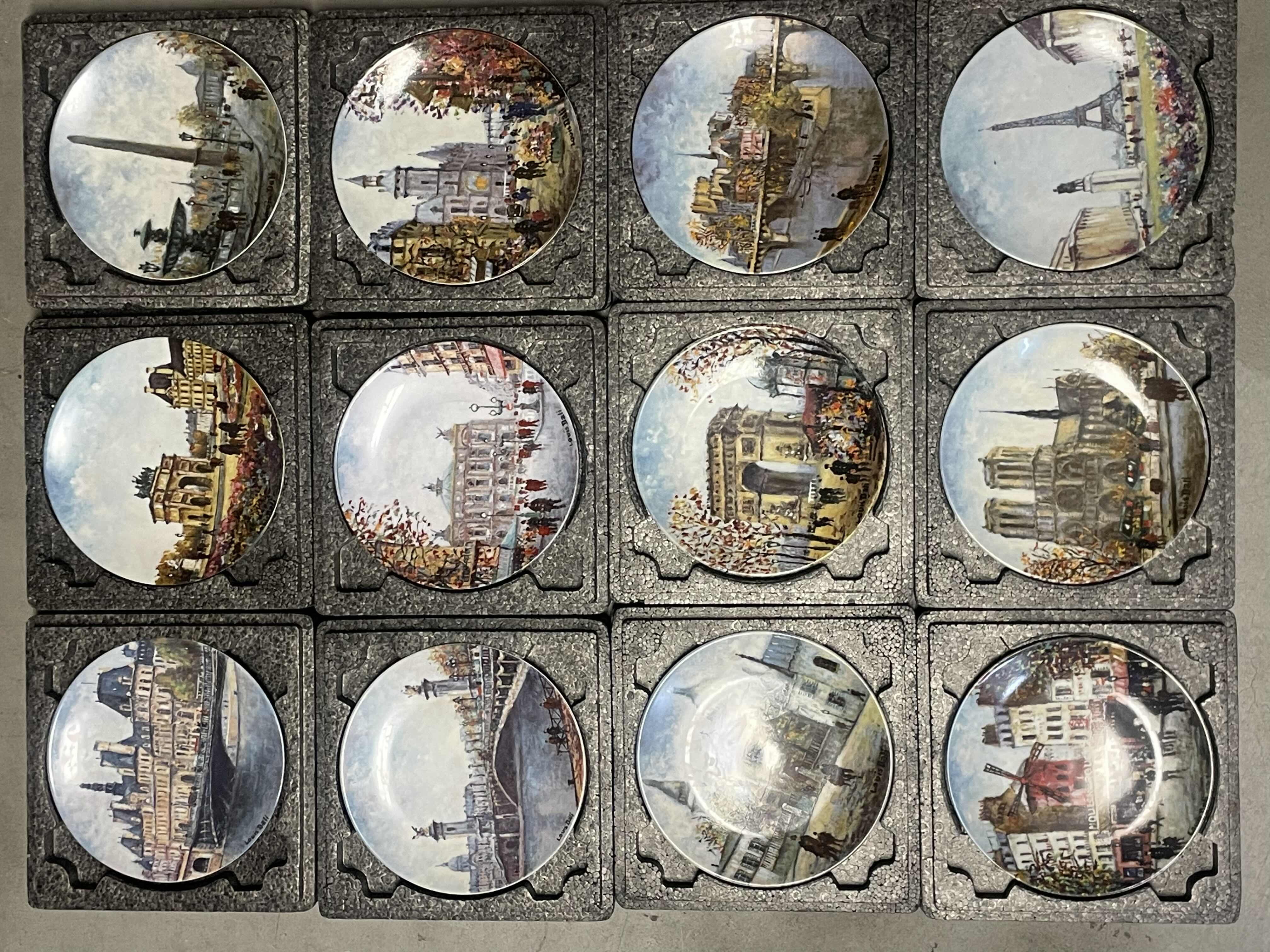 Photo 1 of 12 SITES OF PARIS LOUIS DALI FRENCH DARCEUA-LIMOGES PORCELAIN COLLECTORS PLATES FULL SET BY HENRI D ARCEAU & FILS