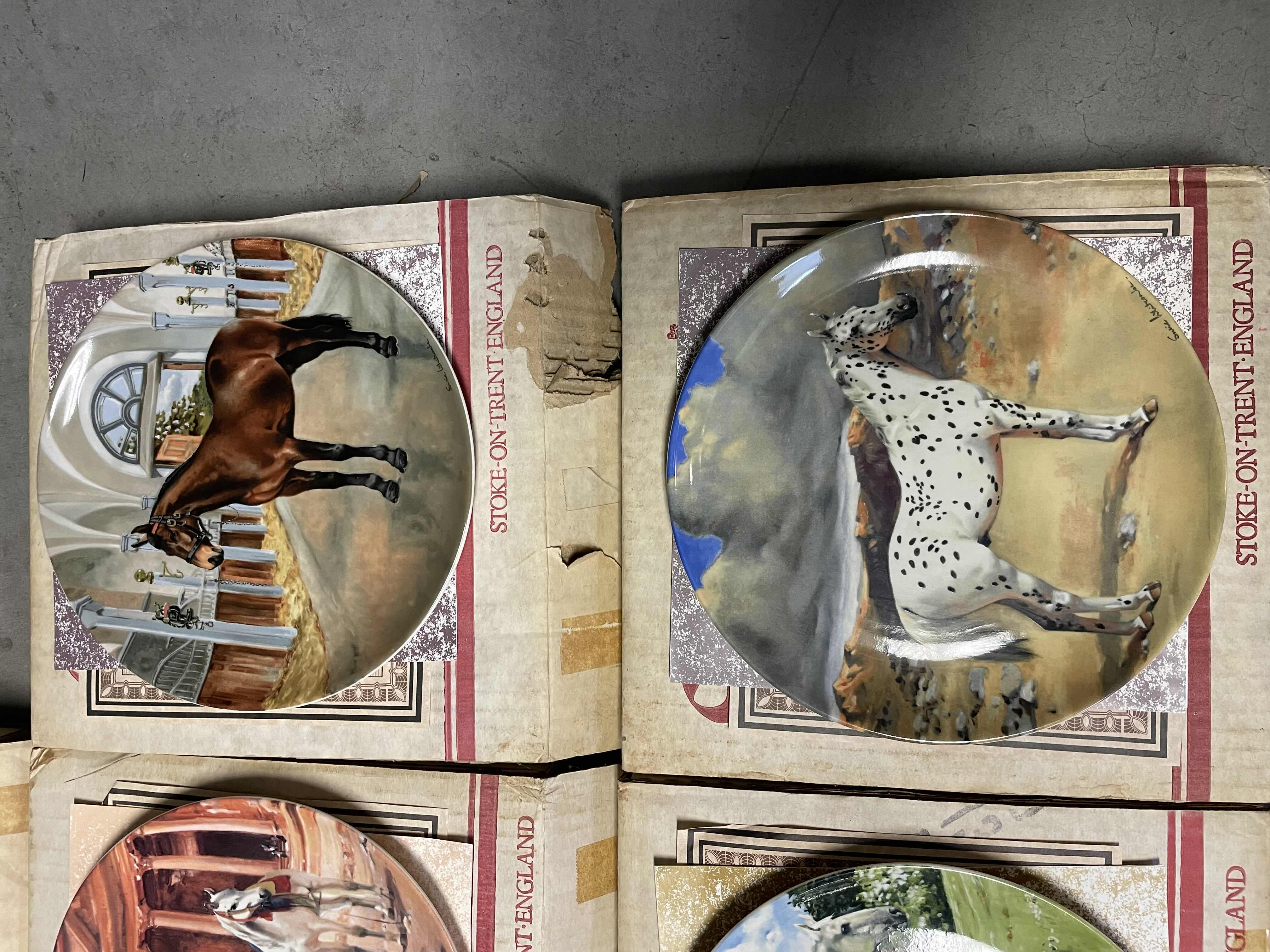 Photo 1 of VINTAGE LTD ED SPODE BONE CHINA HORSE DISPLAY PLATES BY SUSIE WHITCOMBE - NOBLE HORSE COLLECTION WITH COA
