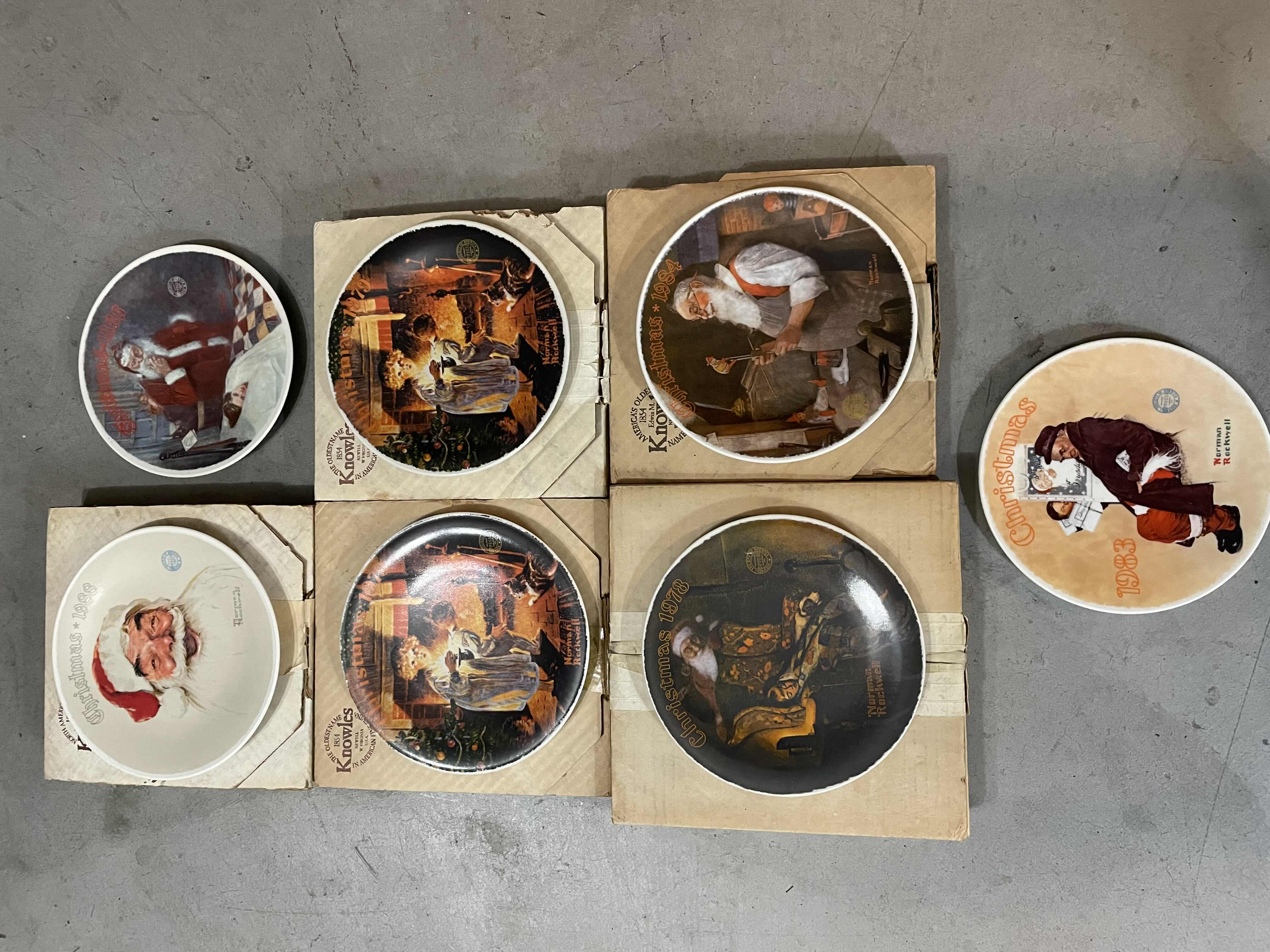 Photo 1 of NORMAN ROCKWELL CHRISTMAS COLLECTOR PLATES FROM KNOWLES COMPANY WITH COA