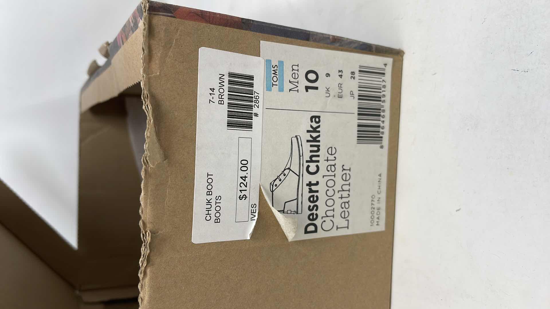 Photo 1 of TOMS DESERT CHUKKA CHOCOLATE LEATHER MENS SIZE 10