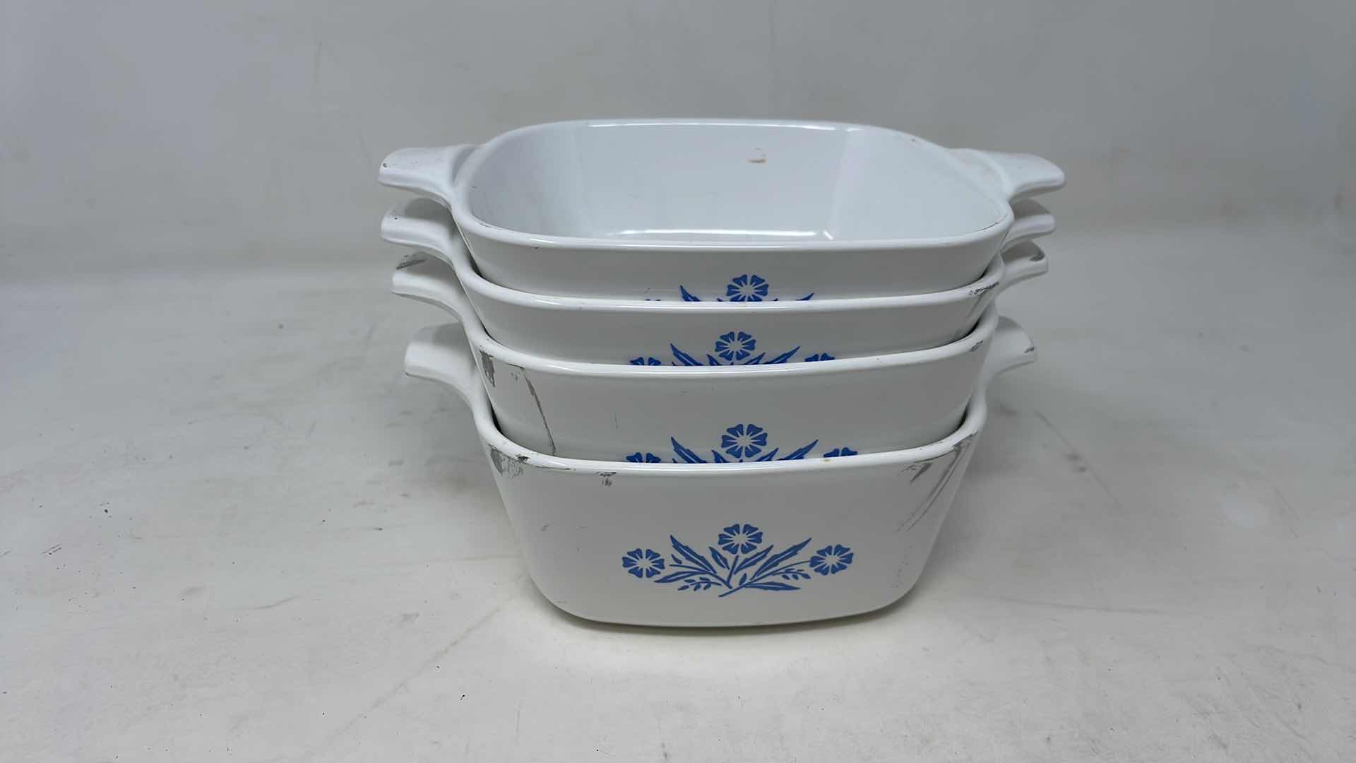 Photo 1 of CORNING WARE CORNFLOWER DESIGN 2-22OZ P-43-B & 2-PETITE PAN P-41