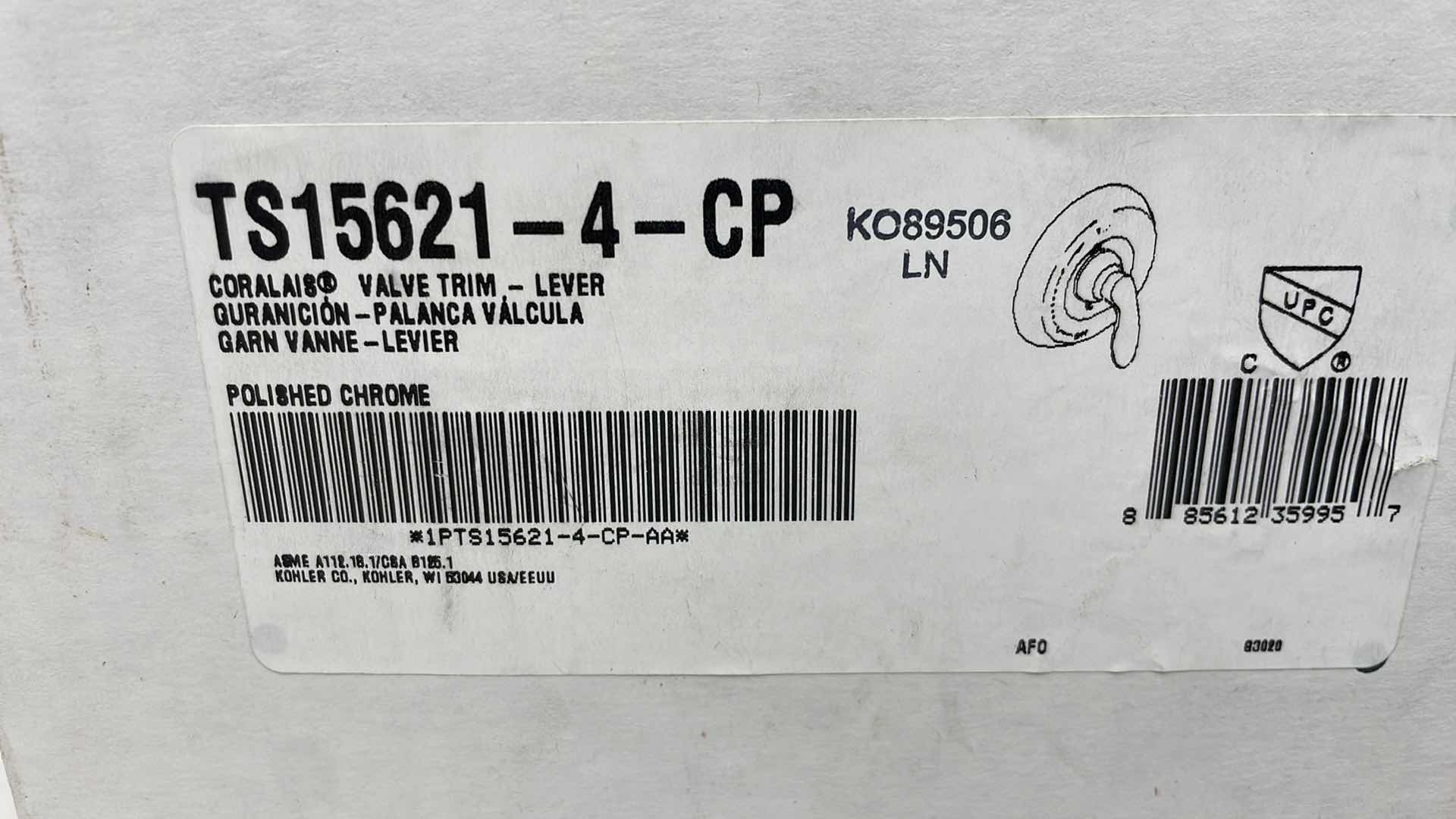 Photo 1 of KOHLER CORALAIS VALVETRIM & LEVER & BATH SPOUT/DIVERTER