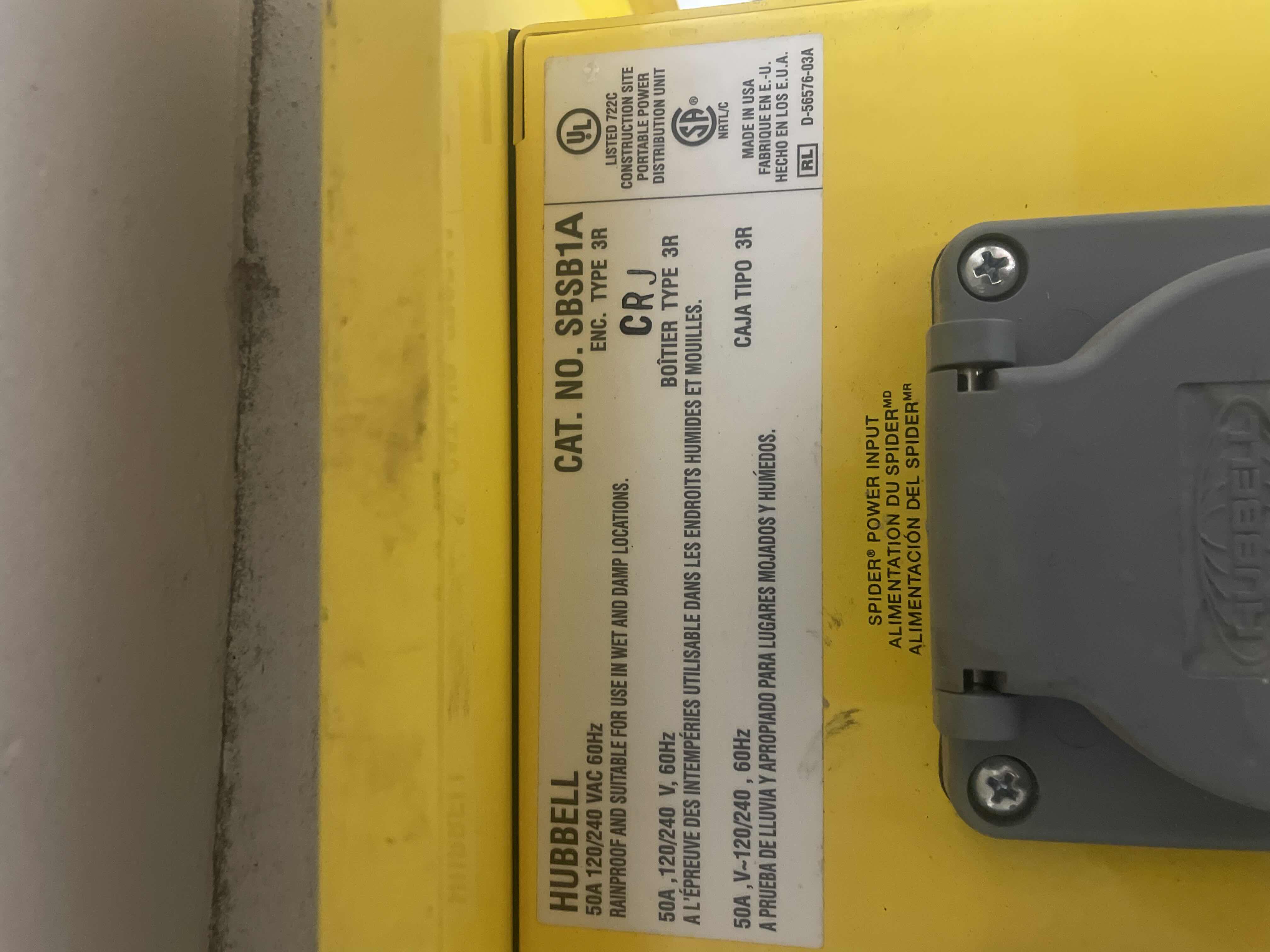 Photo 1 of HUBBELL WIRING DEVICE-KELLEMS SBSB1A SPIDER BOX POWER DISTRIBUTION BOX 50 AC 120V