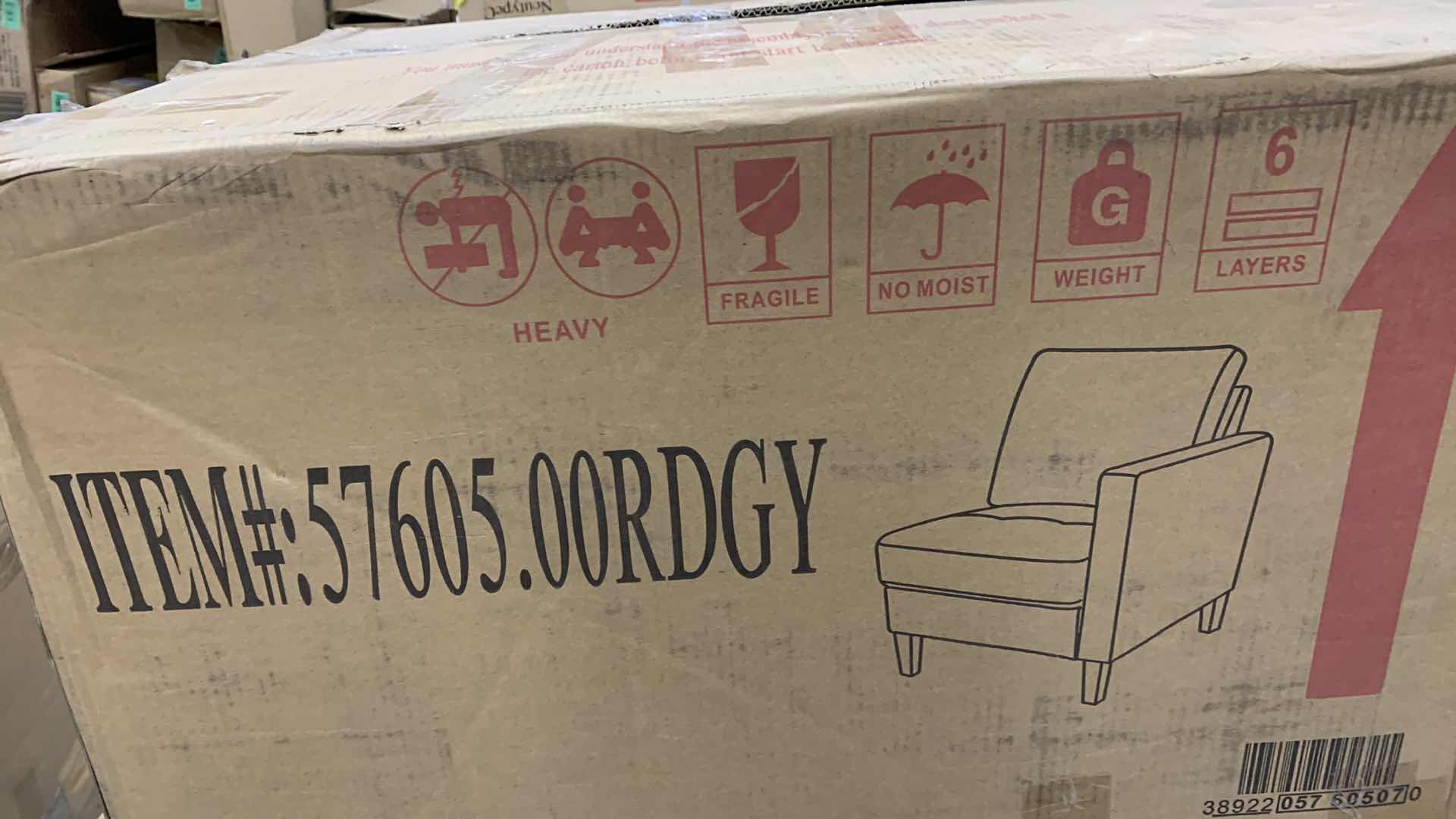 Photo 1 of RIGHT ARM CLUB CHAIR IN DARK GRAY MODEL 57605.00DGY