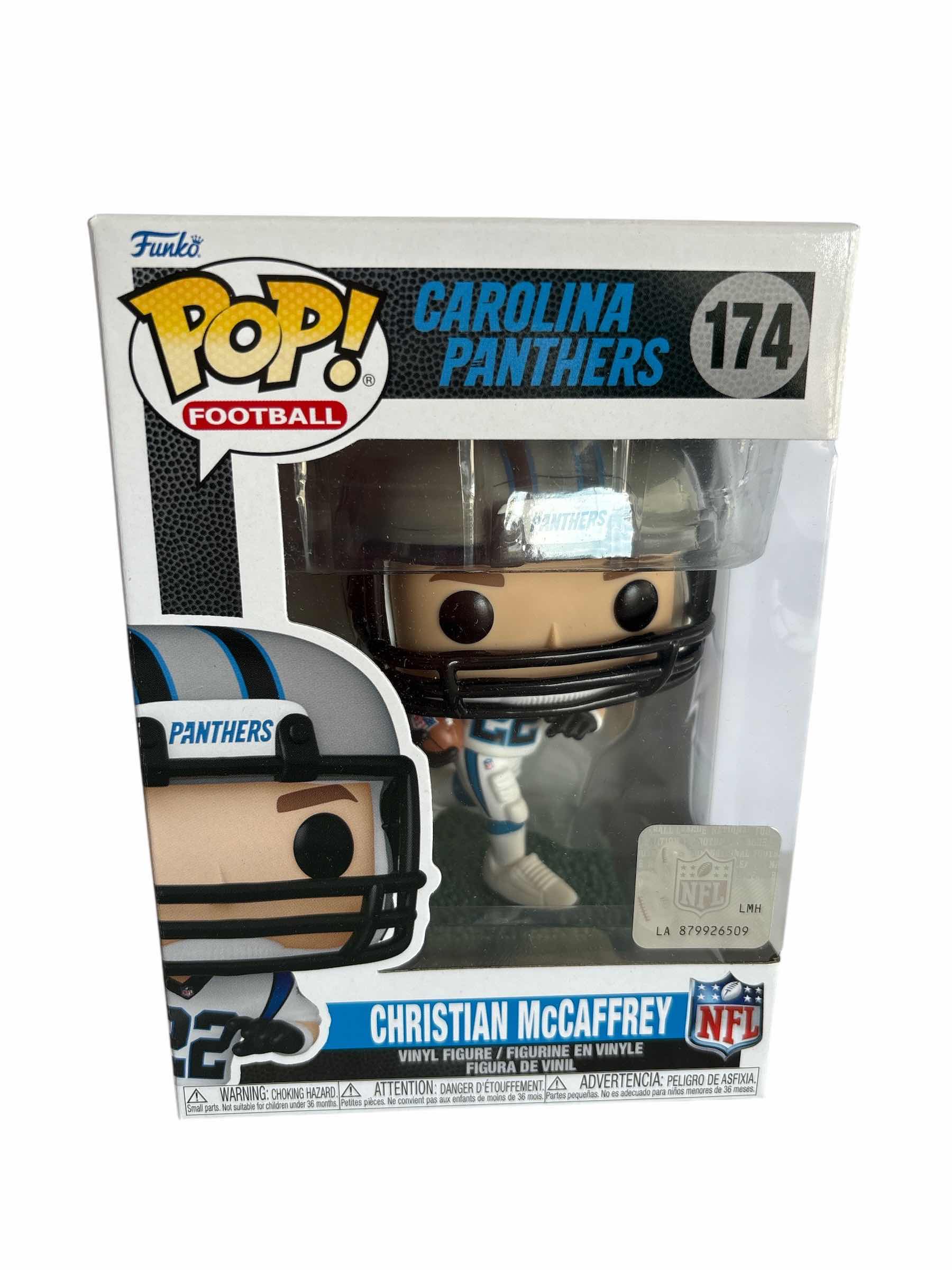 Photo 1 of NIB FUNKO POP CAROLINA PANTHERS CHRISTIAN MCCAFFREY