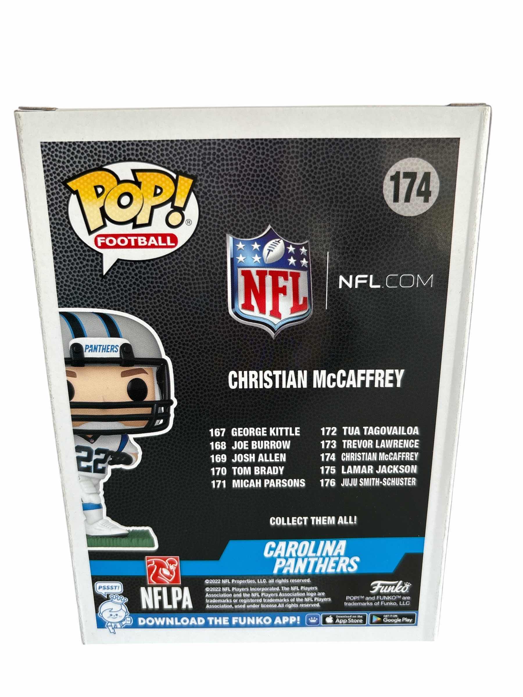 Photo 1 of NIB FUNKO POP CAROLINA PANTHERS CHRISTIAN MCCAFFREY
