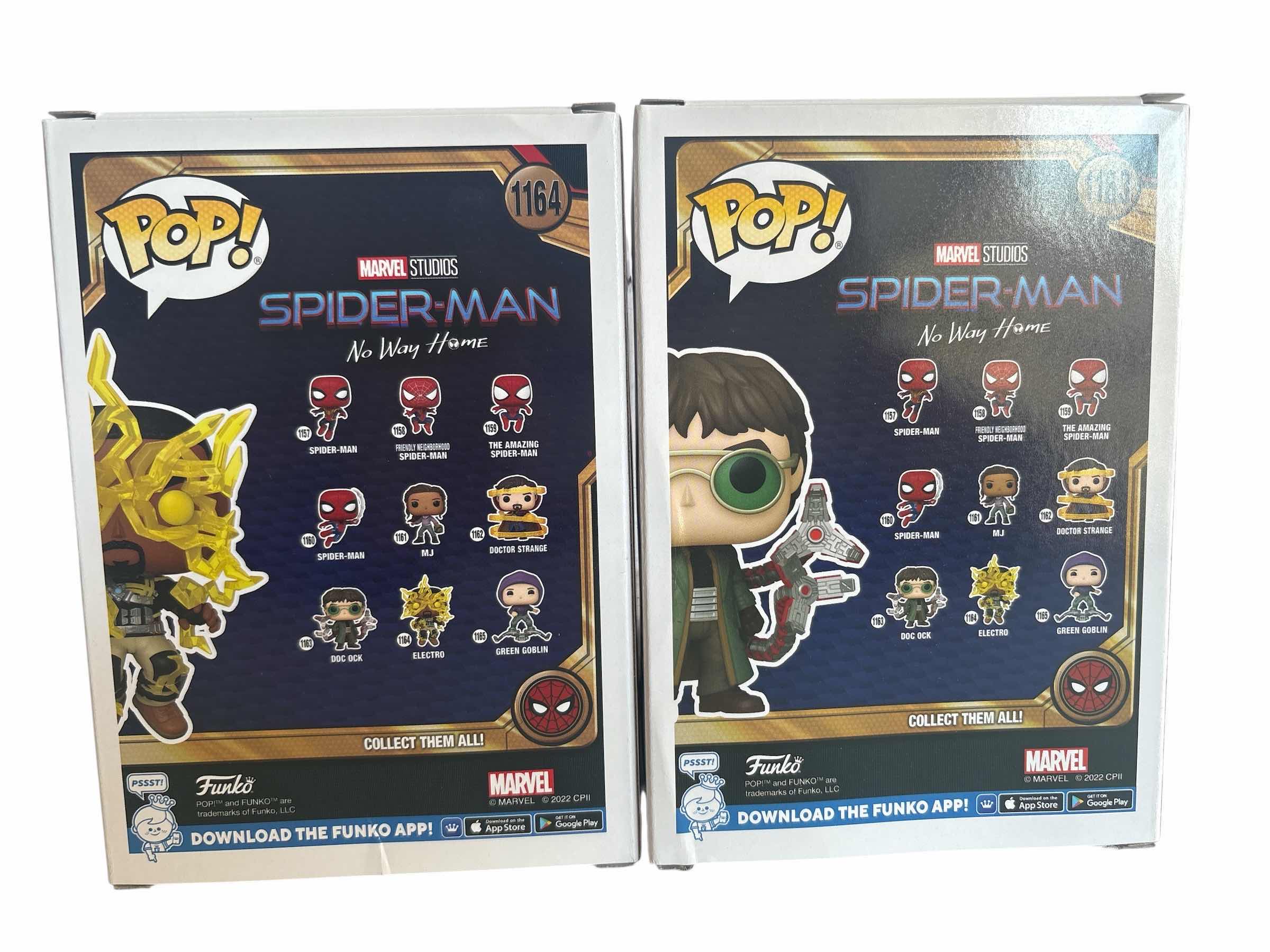 Photo 1 of (2)PCS NIB FUNKO POP MARVEL SPIDER-MAN ELECTRO AND DOC OCK
