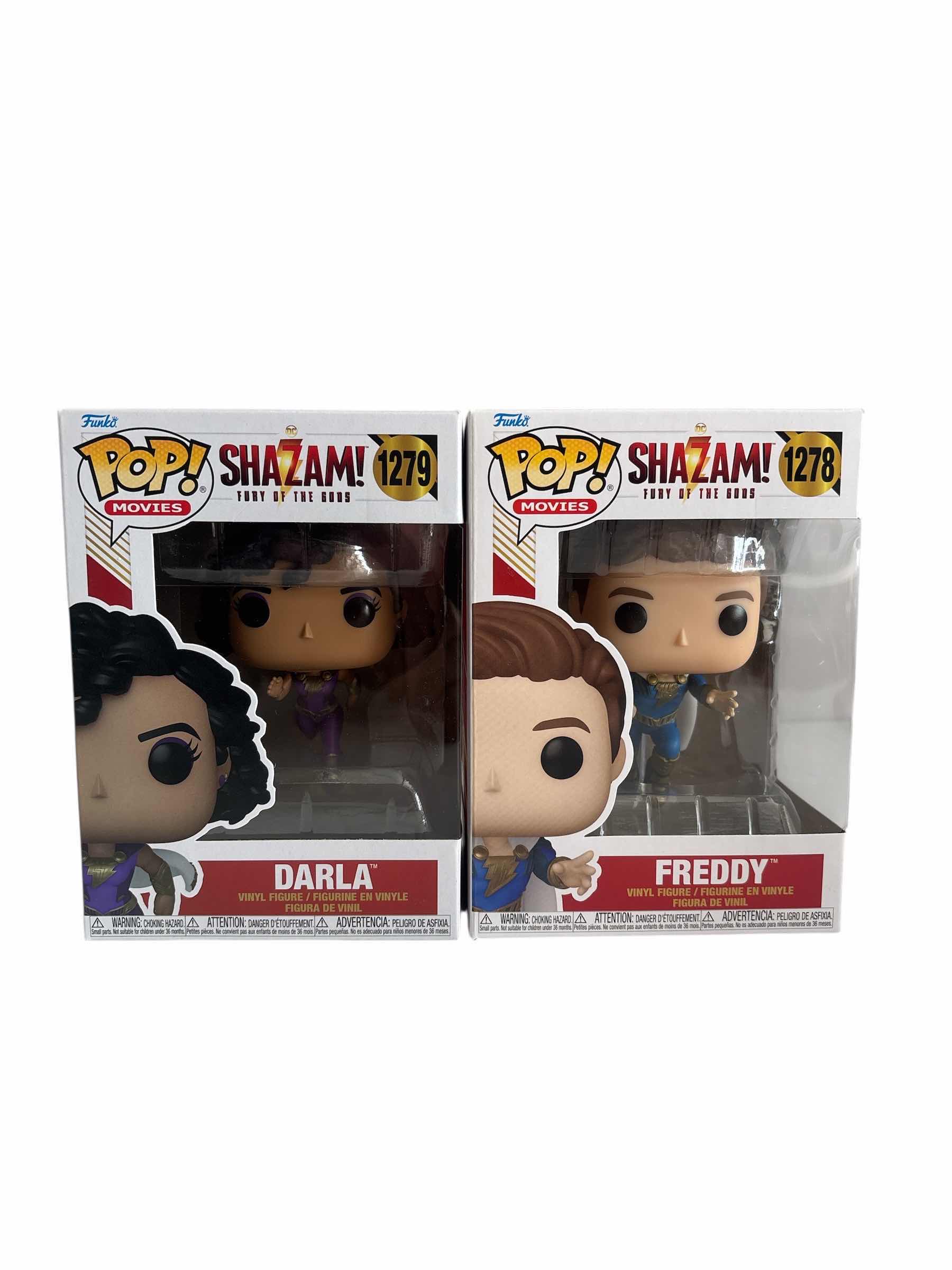Photo 1 of (2) PCS NIB FUNKO POP DARLA & FREDDY SHAZAM! FURY OF THE GODS