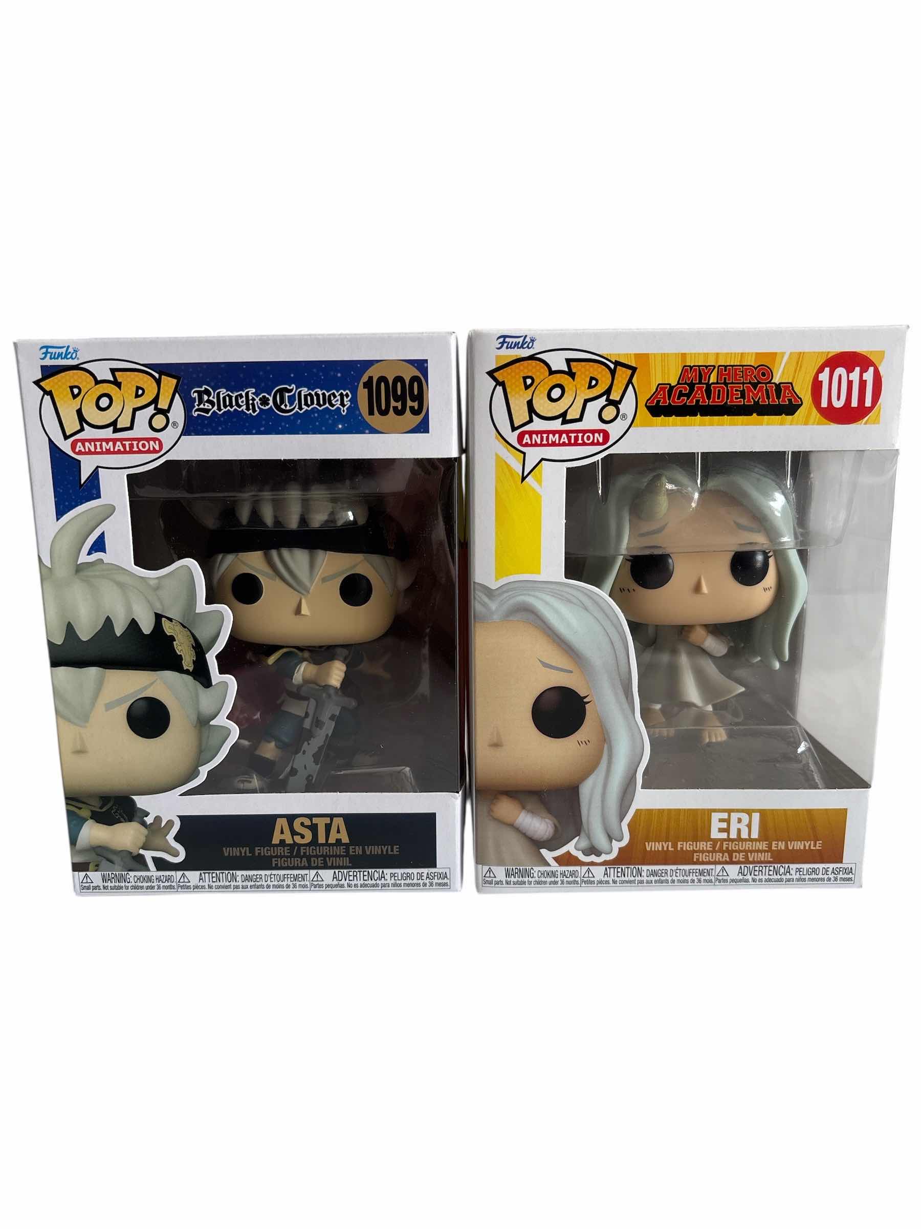 Photo 1 of NIB FUNKO POP ASTA BLACK CLOVER & ERI MY HERO ACADEMIA