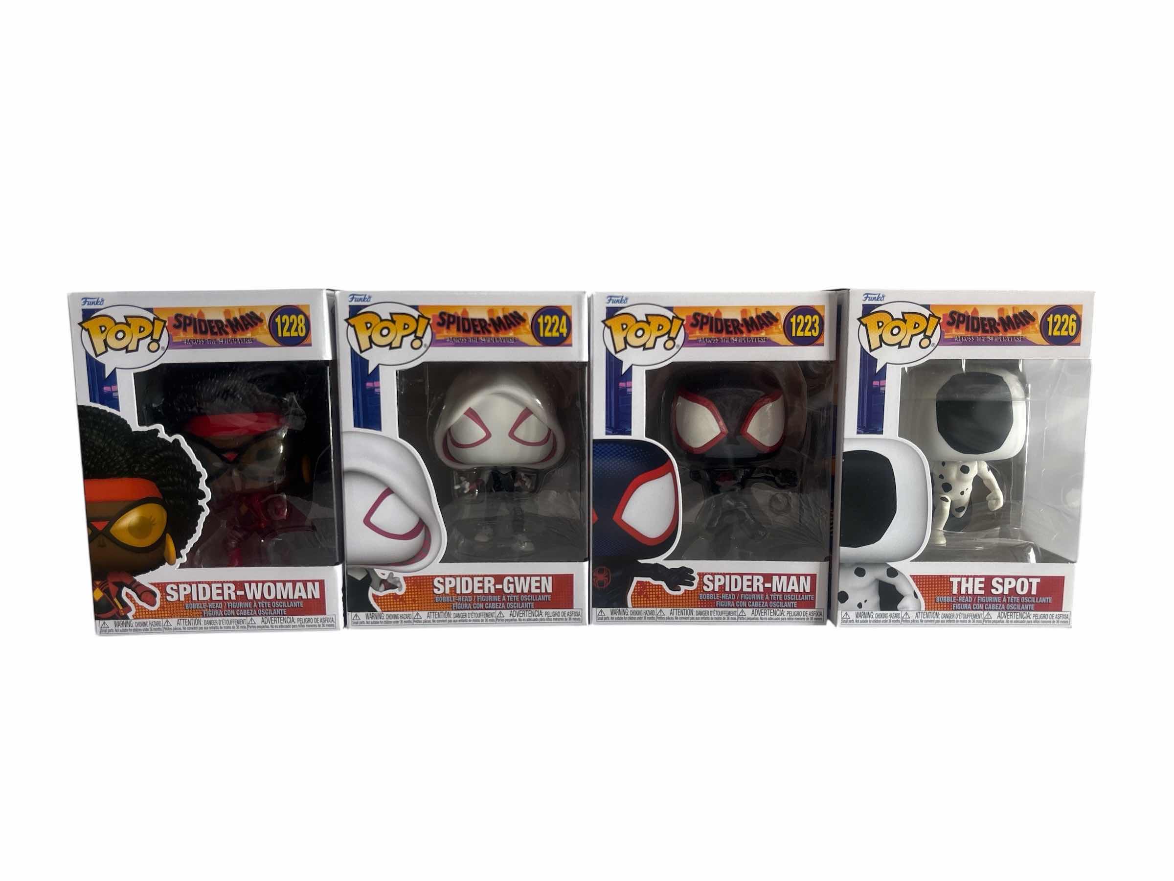 Photo 1 of 4(PCS) NIB FUNKO POP SPIDER-WOMAN & SPIDER-GWEN & SPIDER-MAN & THE SPOT SPIDER MAN