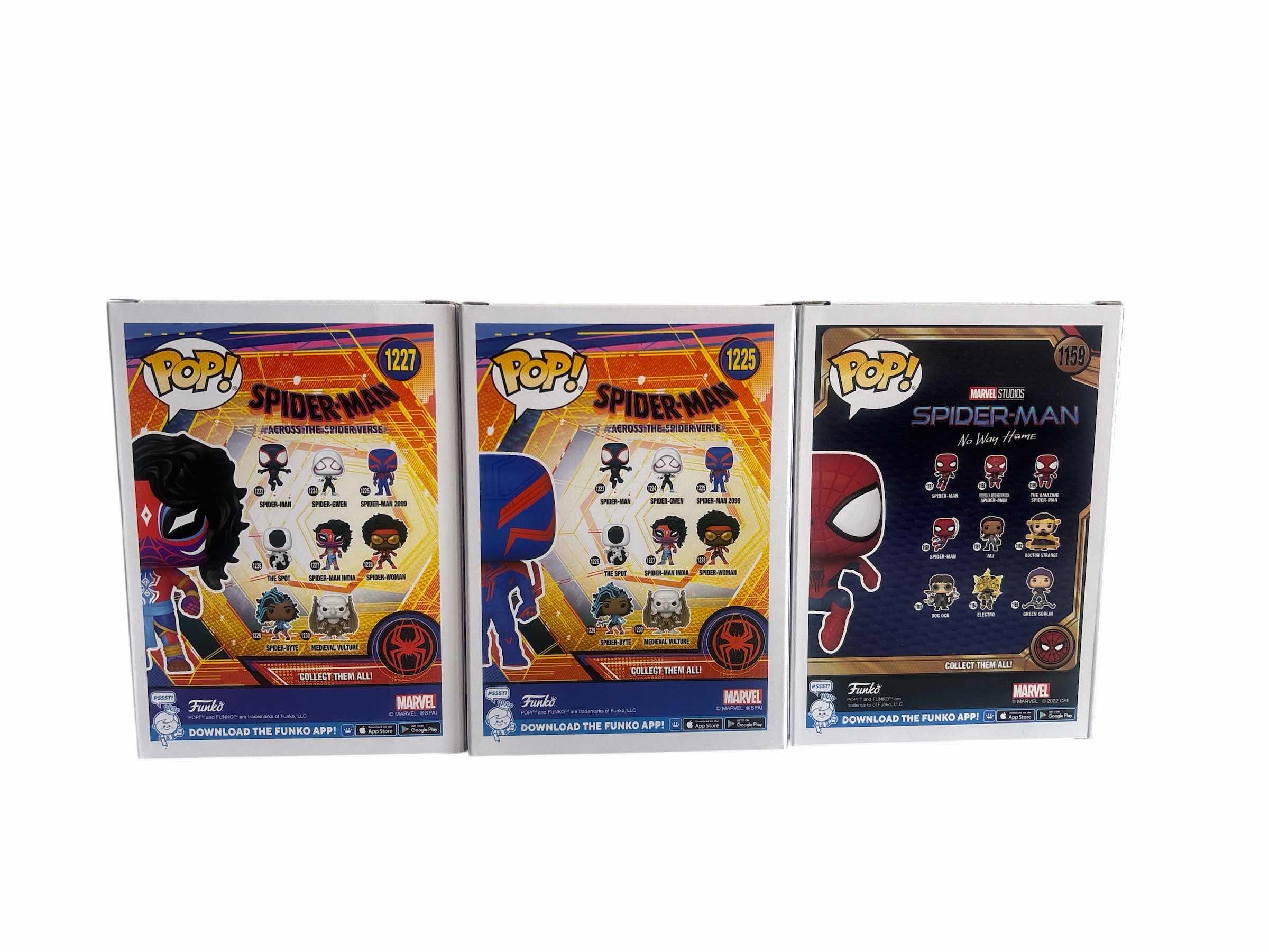 Photo 1 of 3(PCS) NIB FUNKO POP THE AMAZING SPIDER-MAN & SPIDER-MAN 2099 & SPIDER-MAN INDIA