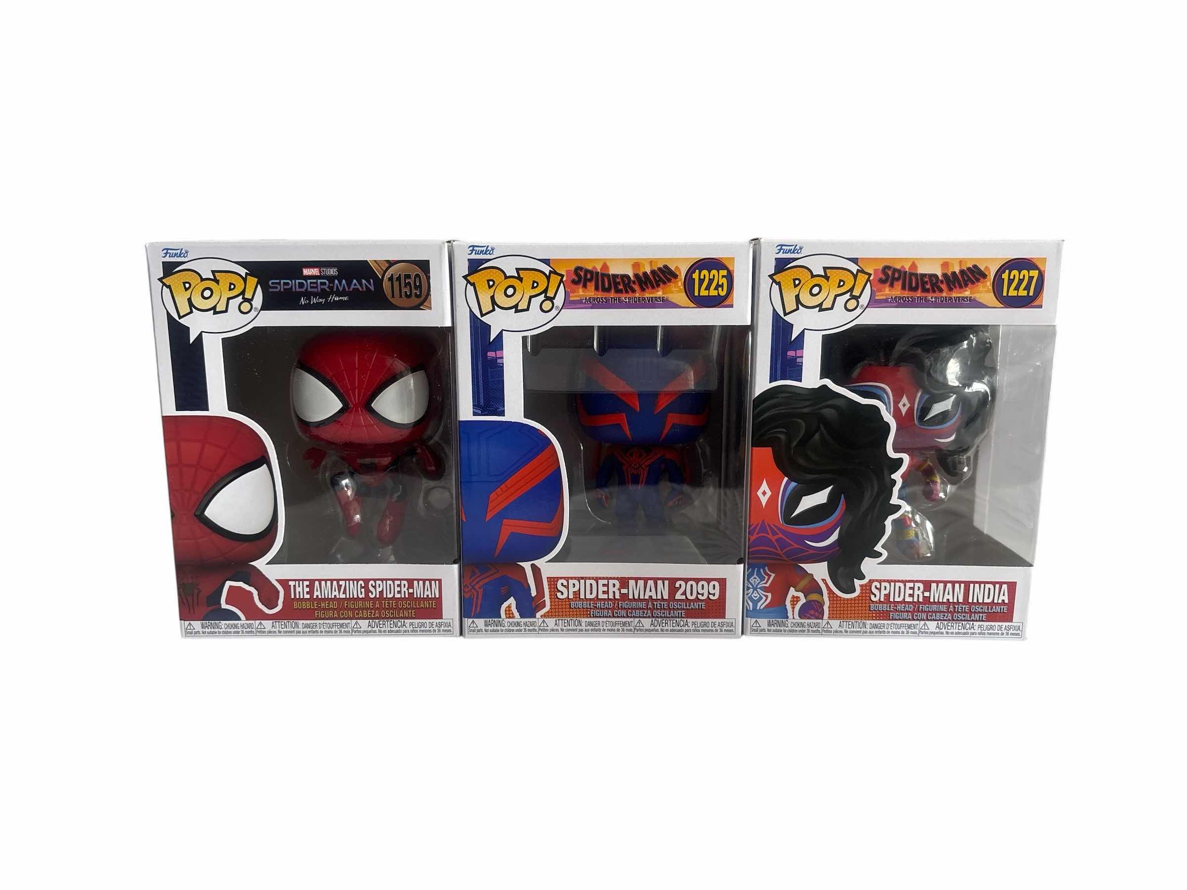 Photo 1 of 3(PCS) NIB FUNKO POP THE AMAZING SPIDER-MAN & SPIDER-MAN 2099 & SPIDER-MAN INDIA