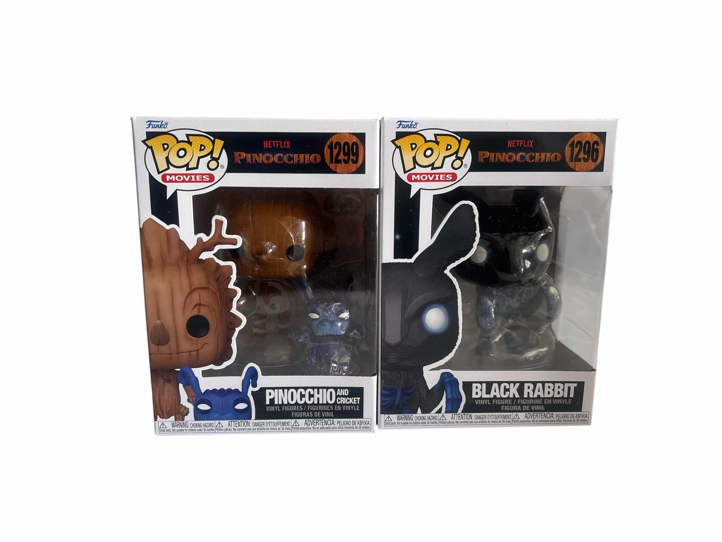 Photo 1 of 2 PCS-NIB FUNKO POP PINOCCHIO AND CRICKET AND BLACK RABBIT PINOCCHIO