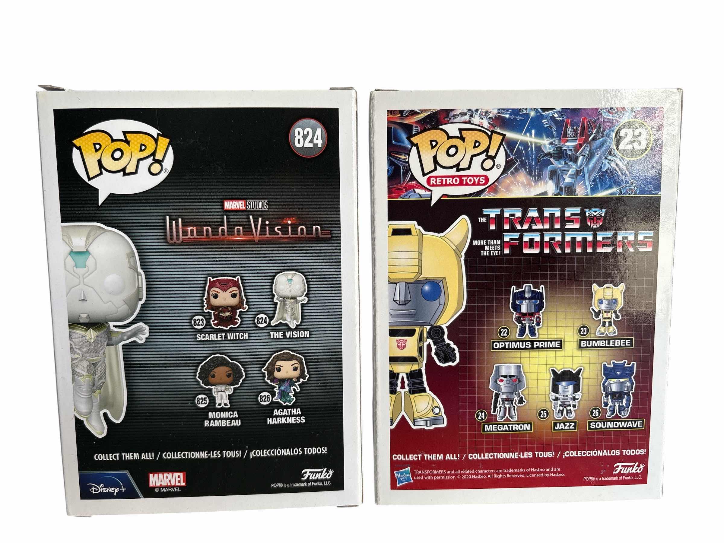 Photo 1 of (2)PCS NIB MARVEL WANDA VISION& TRANSFORMERS BUMBLEBEE