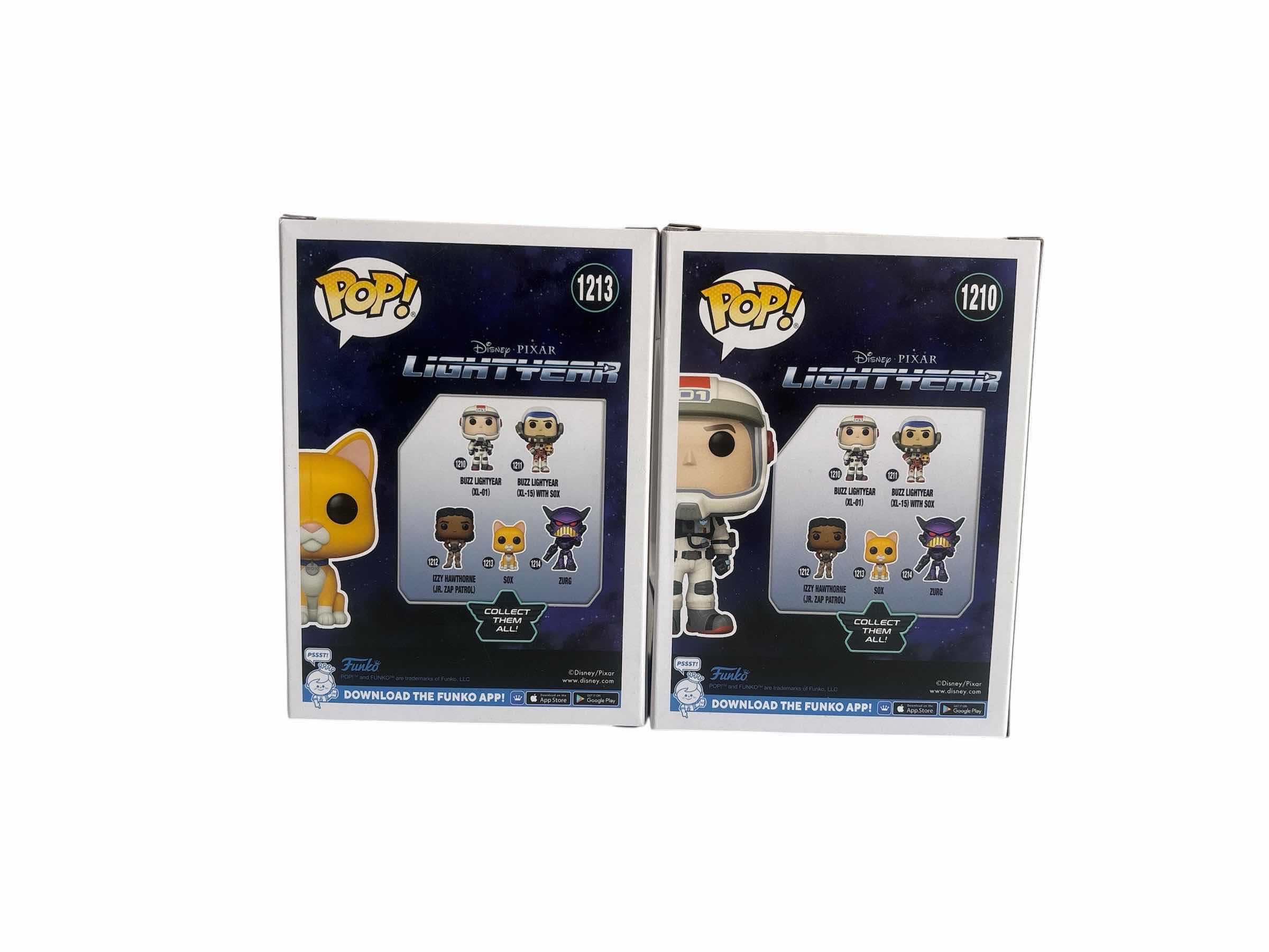 Photo 1 of 2(PCS) NIB FUNKO POP BUZZLIGHTYEAR XL-01 & SOX DISNEY LIGHTYEAR
