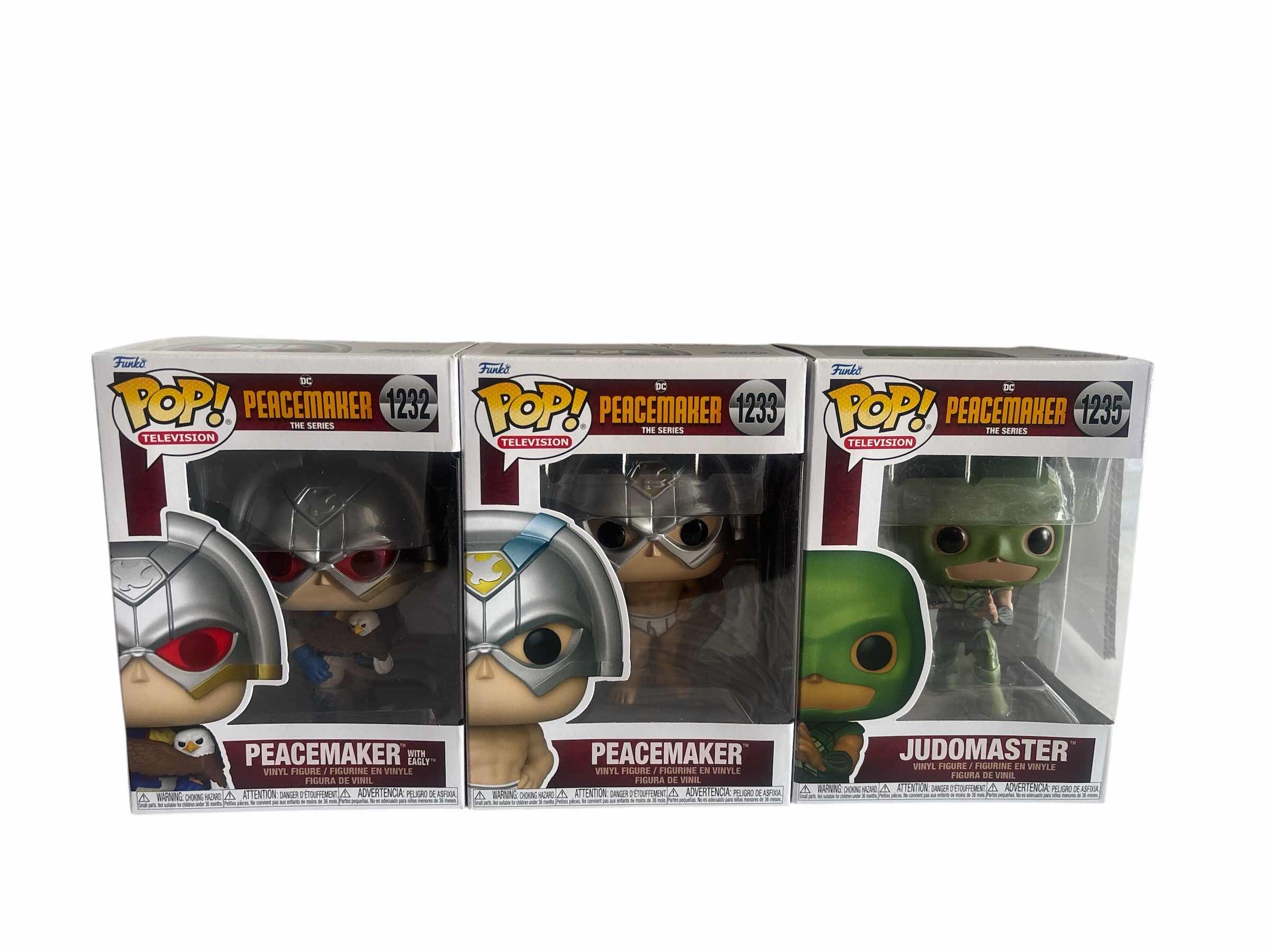 Photo 1 of 3 (PCS) NIB FUNKO POP JUDOMASTER AND VIGILANTE AND EAGLY PEACEMAKER THE SERIES