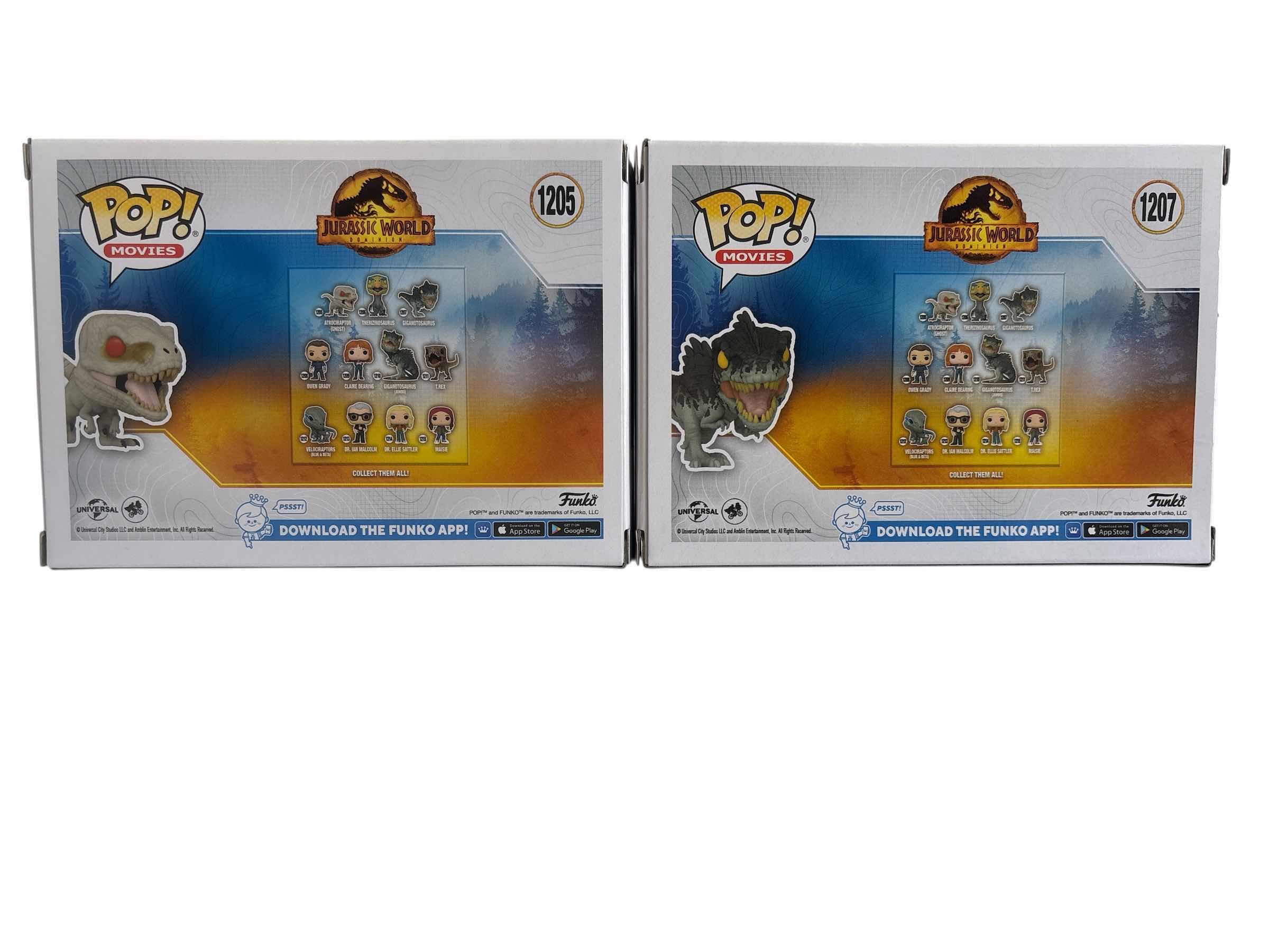 Photo 1 of (2)PCS NIB GIGANOTOSAURUS & ATROCIRAPTOR (GHOST) JURASSIC WORLD