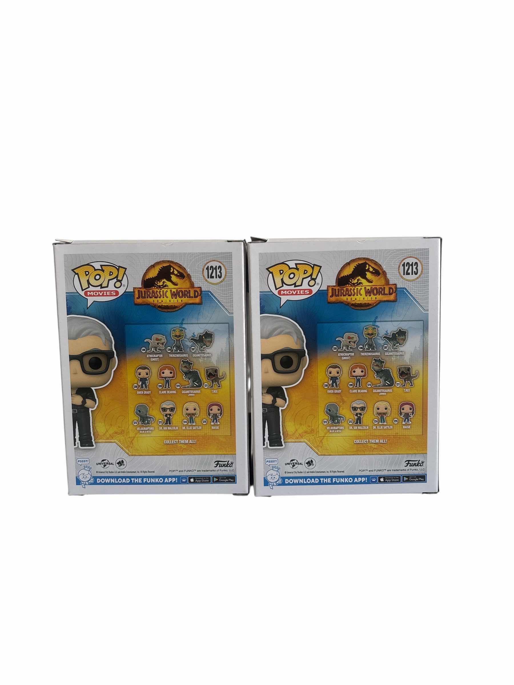 Photo 1 of (2) PCS NIB FUNKO PIP DR. IAN MALCOLM JURASSIC WORLD