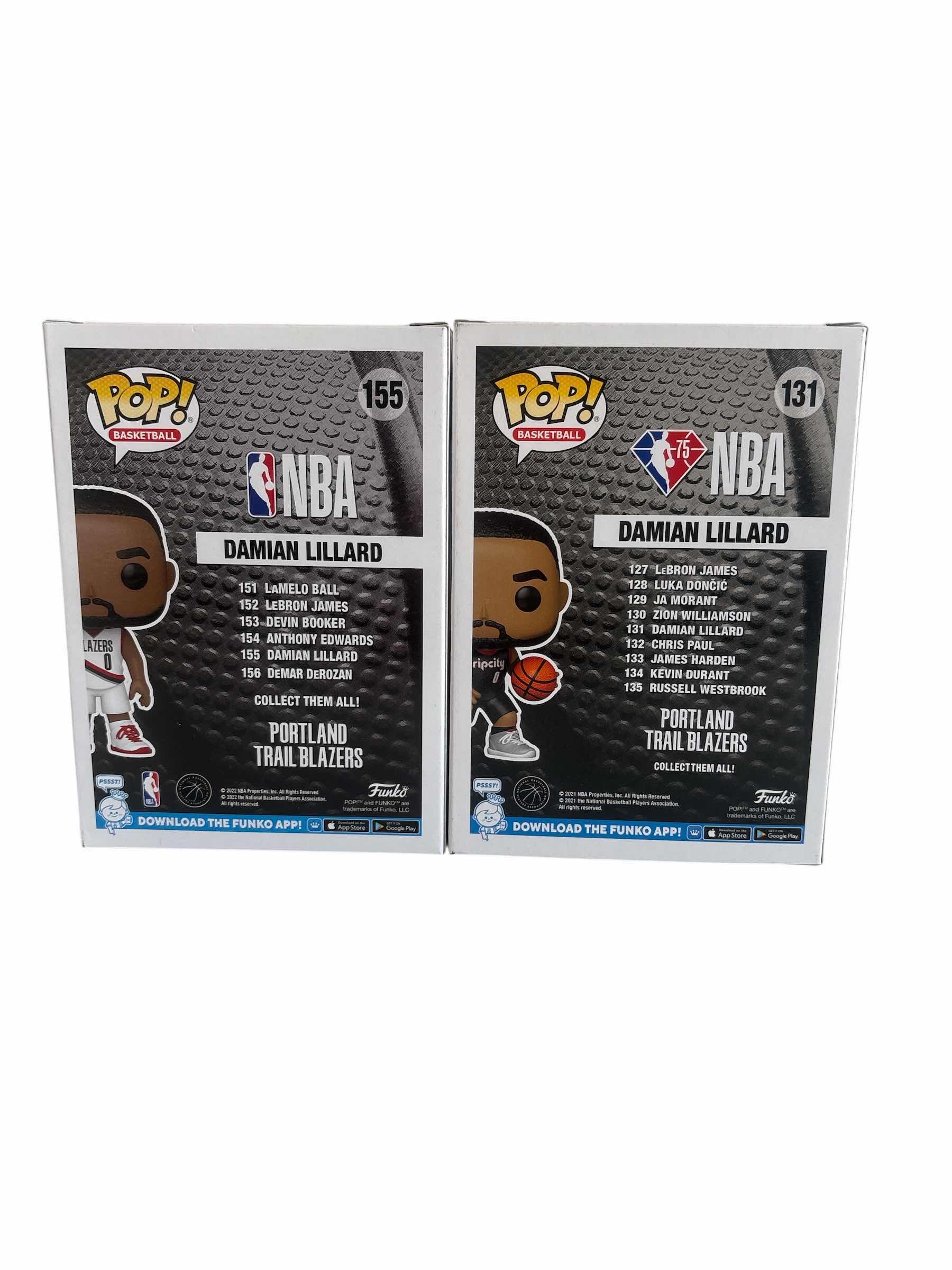 Photo 1 of (2)PCS NIB FUNKO POP DAMIAN LILLARD & DAMIAN LILLARD