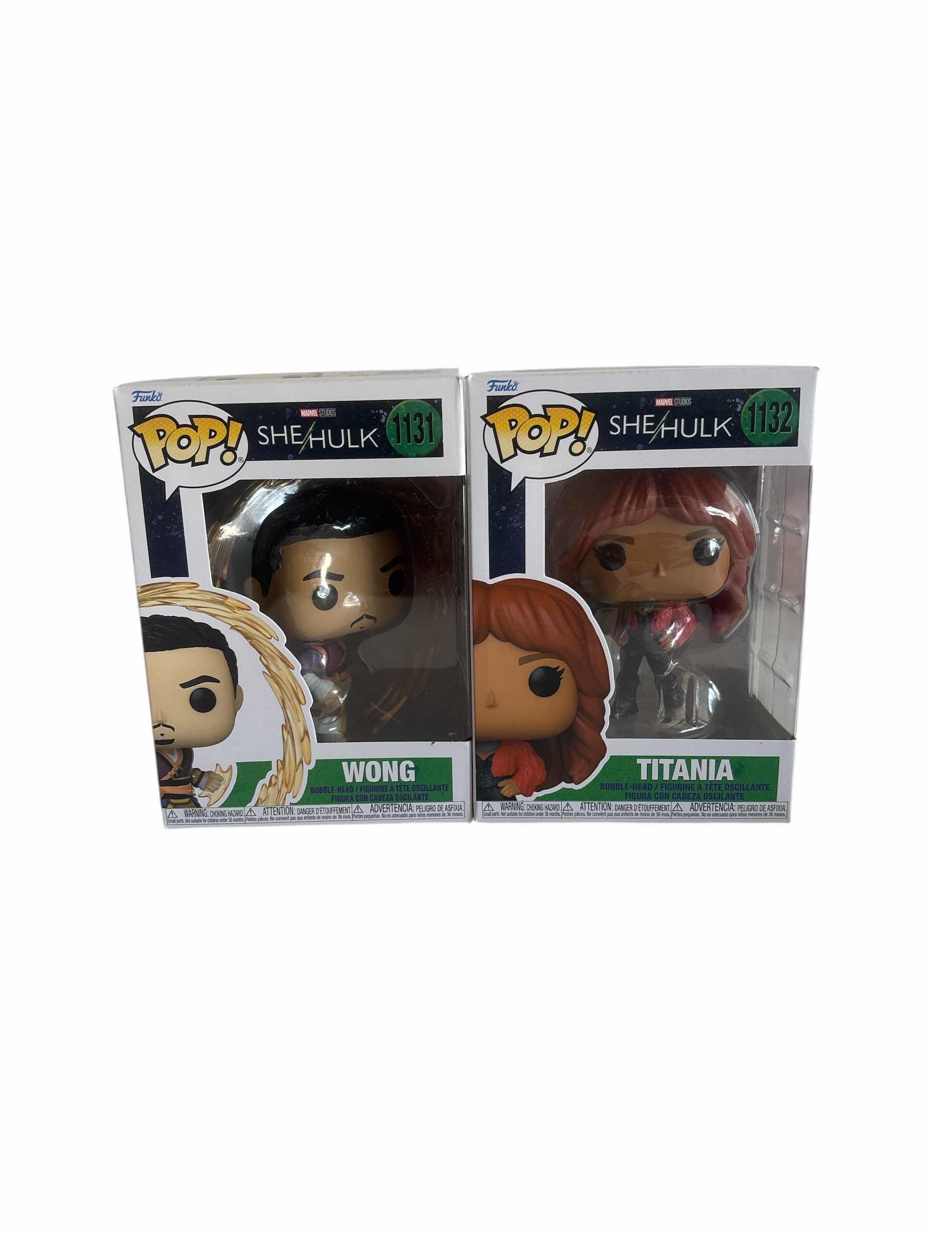 Photo 1 of (2) PCS NIB FUNKO POP WONG & TITANIA SHE HULK