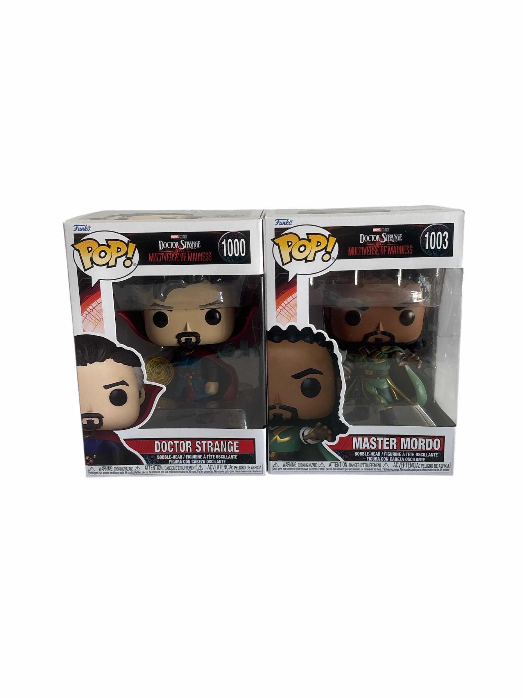 Photo 1 of (2)PCS NIB FUNKO POP DOCTO STRANGE & MASTER MORDO DOCTOR STRANGE IN THE MULTIVERSE OF MADNESS