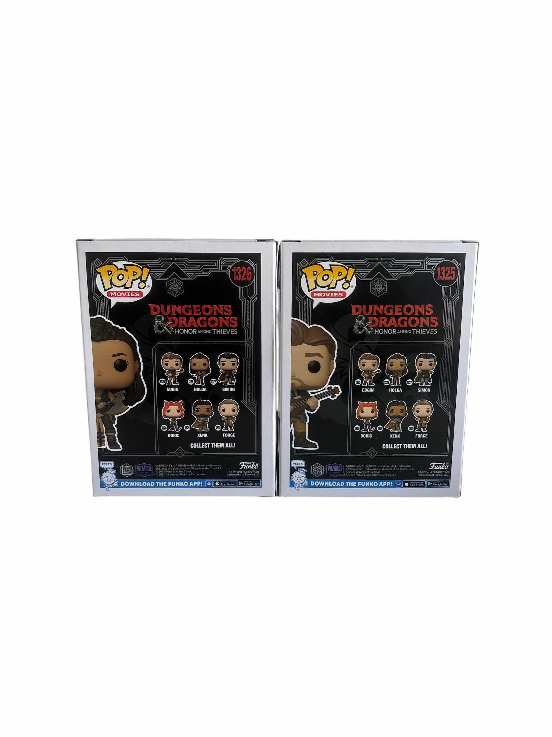 Photo 1 of (2)PCS NIB FUNKO POP EDGIN & HOLGA DUNGEONS DRAGONS HONOR AMONG THIEVES