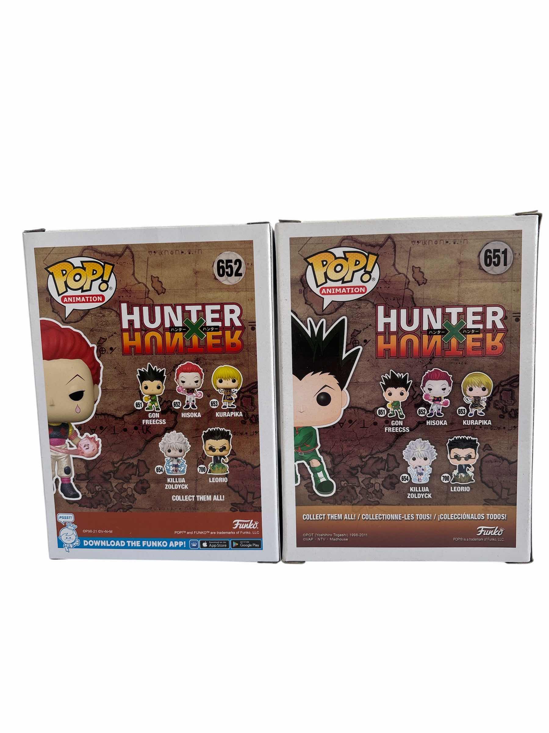 Photo 1 of (2)PCS NIB FUNKO POP GON FREECSS & HISOKA HT EXCL. HUNTER X HUNTER