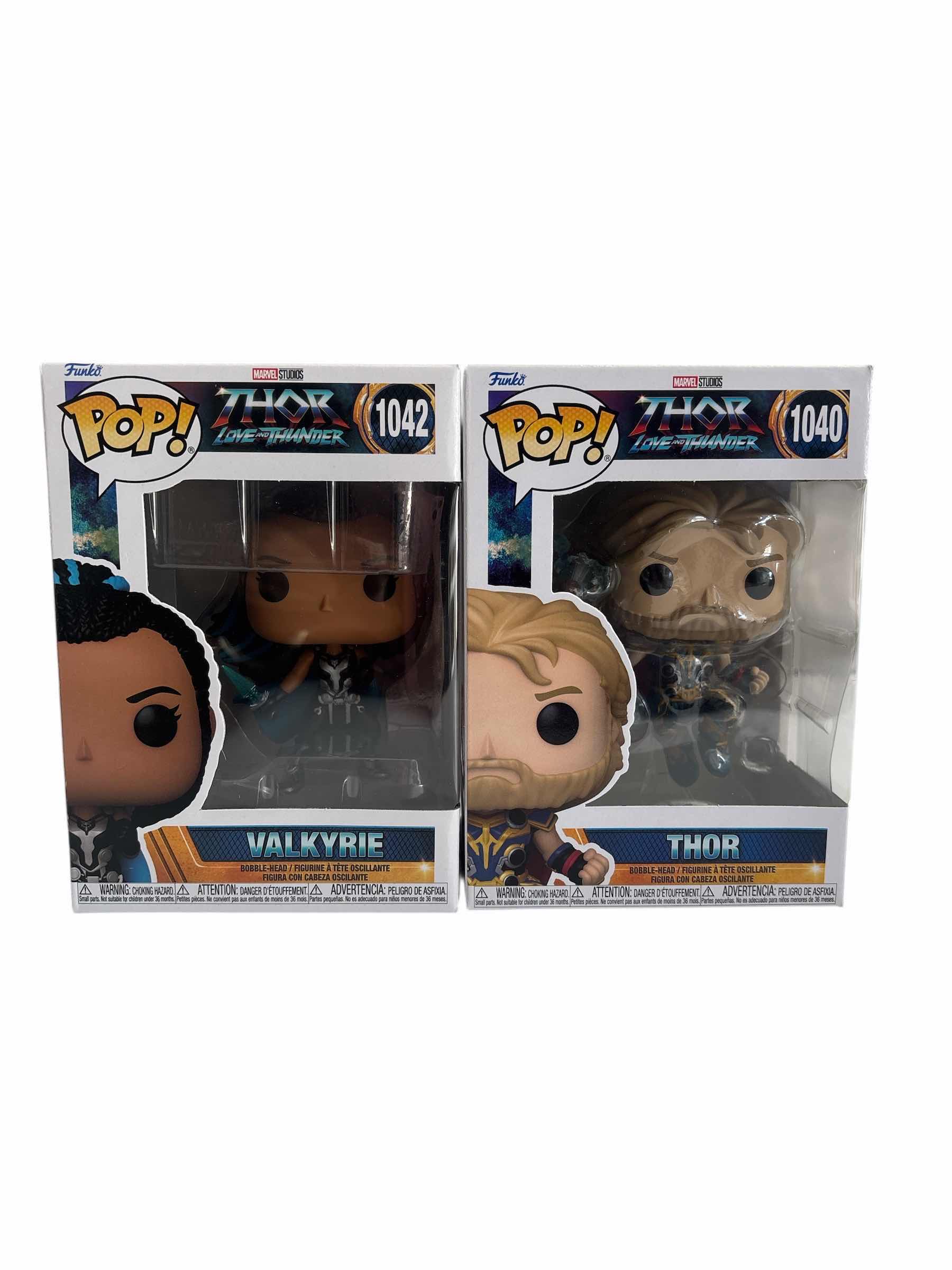 Photo 1 of (2)PCS NIB FUNKO POP VALKYRIE & THOR THOR LOVE AND THUNDER