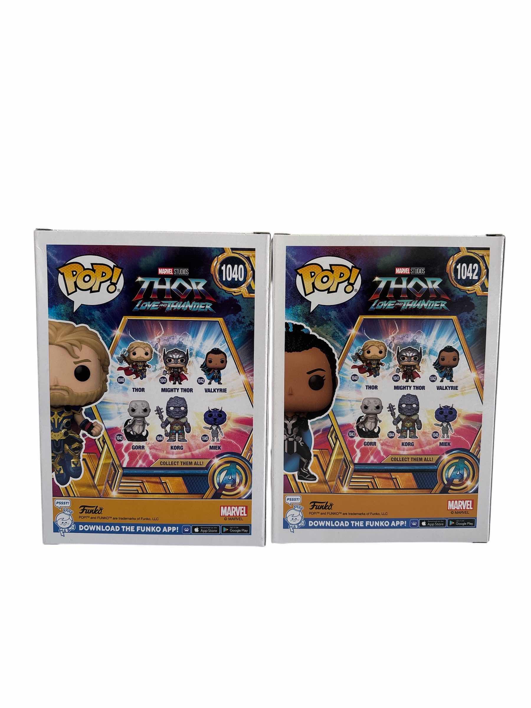 Photo 1 of (2)PCS NIB FUNKO POP VALKYRIE & THOR THOR LOVE AND THUNDER