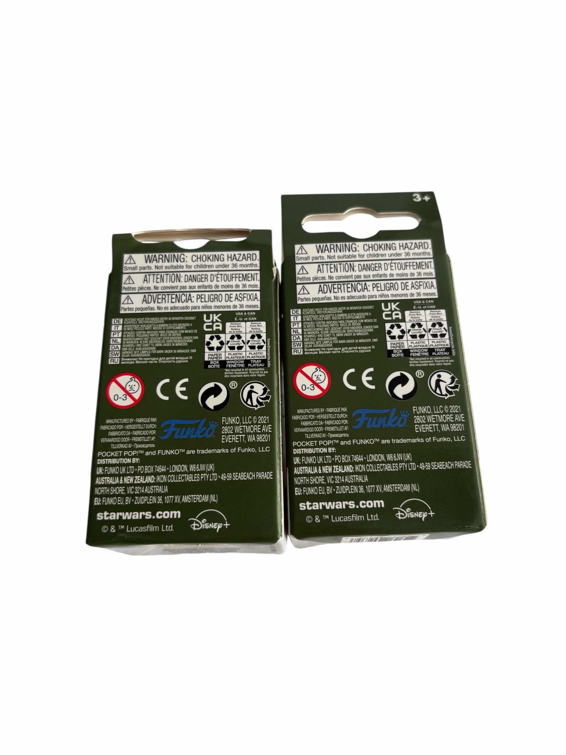 Photo 1 of (2)PCS NIB FUNKO POP POCKET KEYCHAINS STR WARS BOBA FETT & FENNEC SHAND