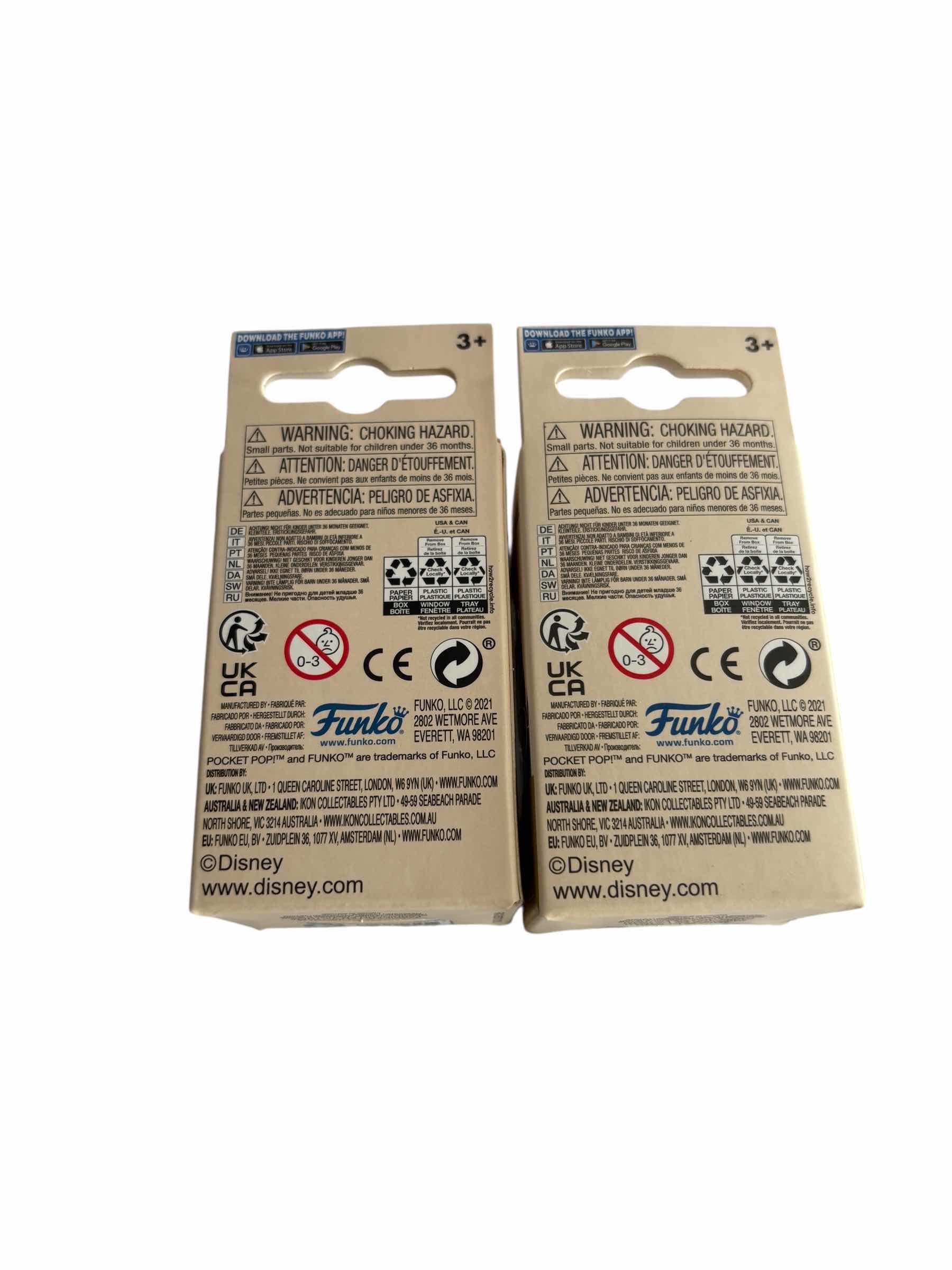 Photo 1 of $39 (2)PCS NIB FUNKO POP POCKET KEYCHAIN WALT DISNEY WORLD 50 PETER PAN & MICKEY MOUSE