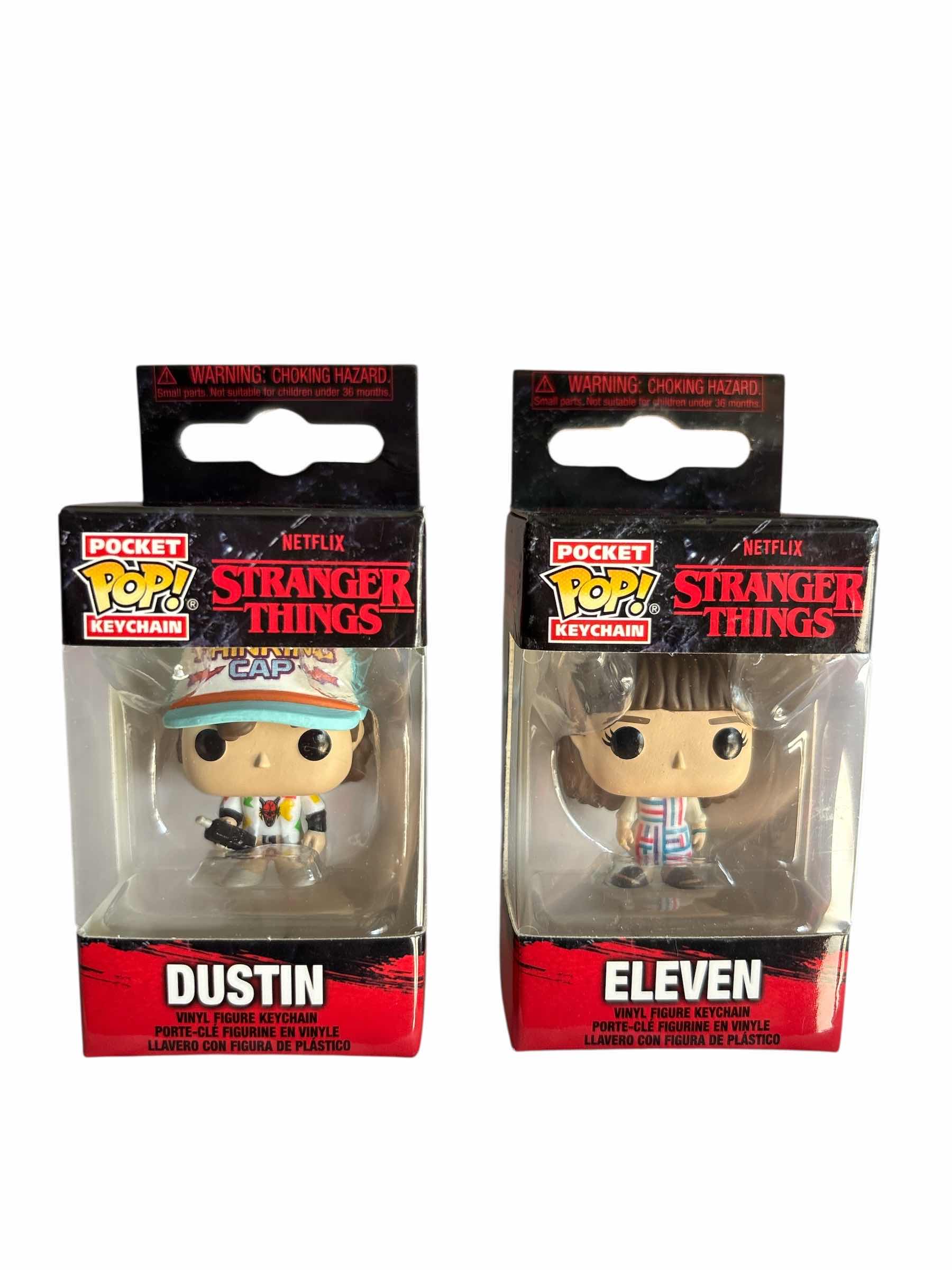 Photo 1 of NIB (2)PCS FUNKO POCKET POP STRANGER THINGS KEYCHAIN RETAIL $28