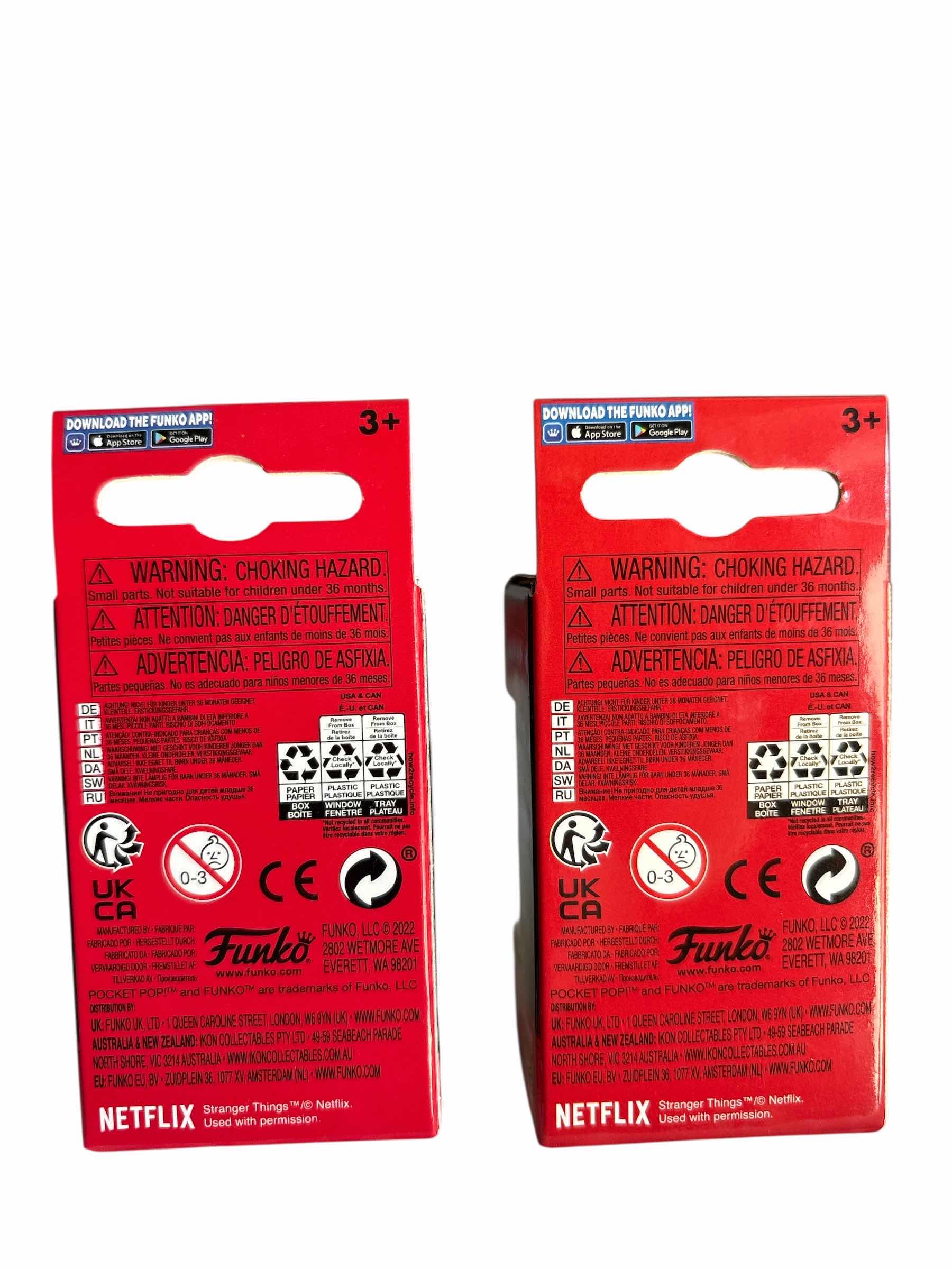 Photo 1 of NIB (2)PCS FUNKO POCKET POP STRANGER THINGS KEYCHAIN RETAIL $22