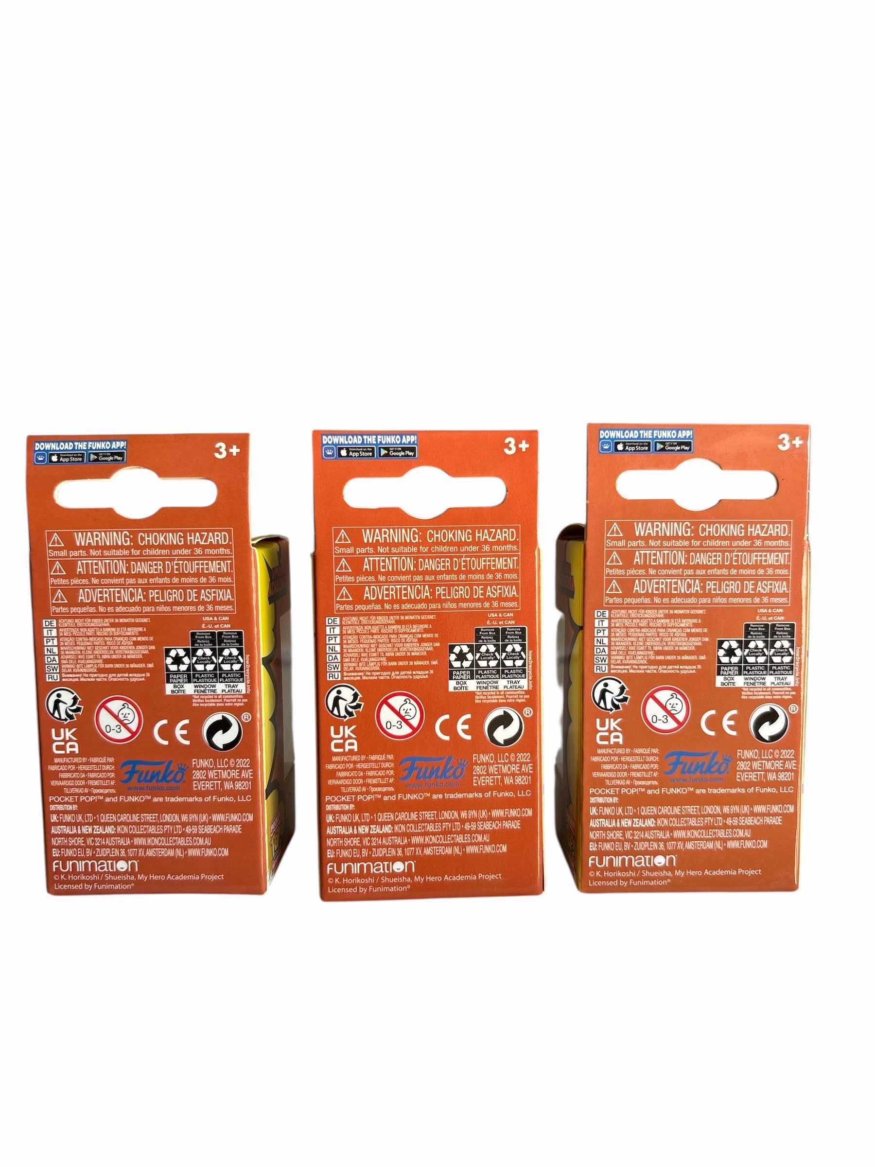 Photo 1 of NIB (3)PCS FUNKO POCKET POP MY HERO ACADEMIA KEYCHAIN RETAIL $29