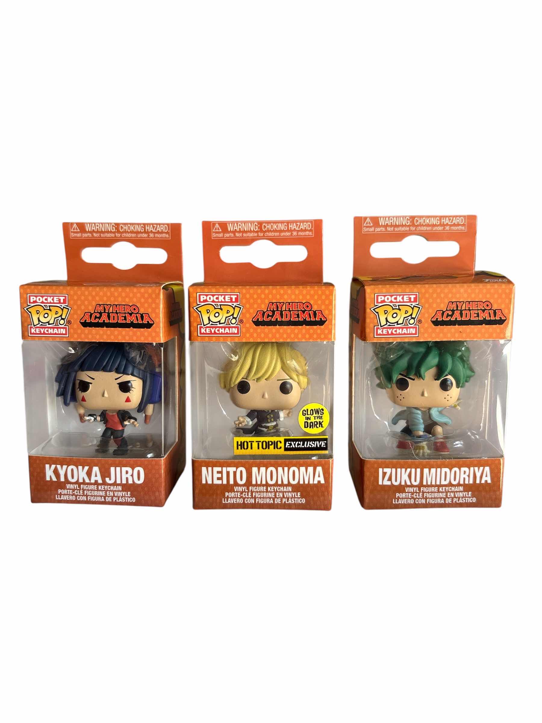 Photo 1 of NIB (3)PCS FUNKO POCKET POP MY HERO ACADEMIA KEYCHAIN RETAIL $29