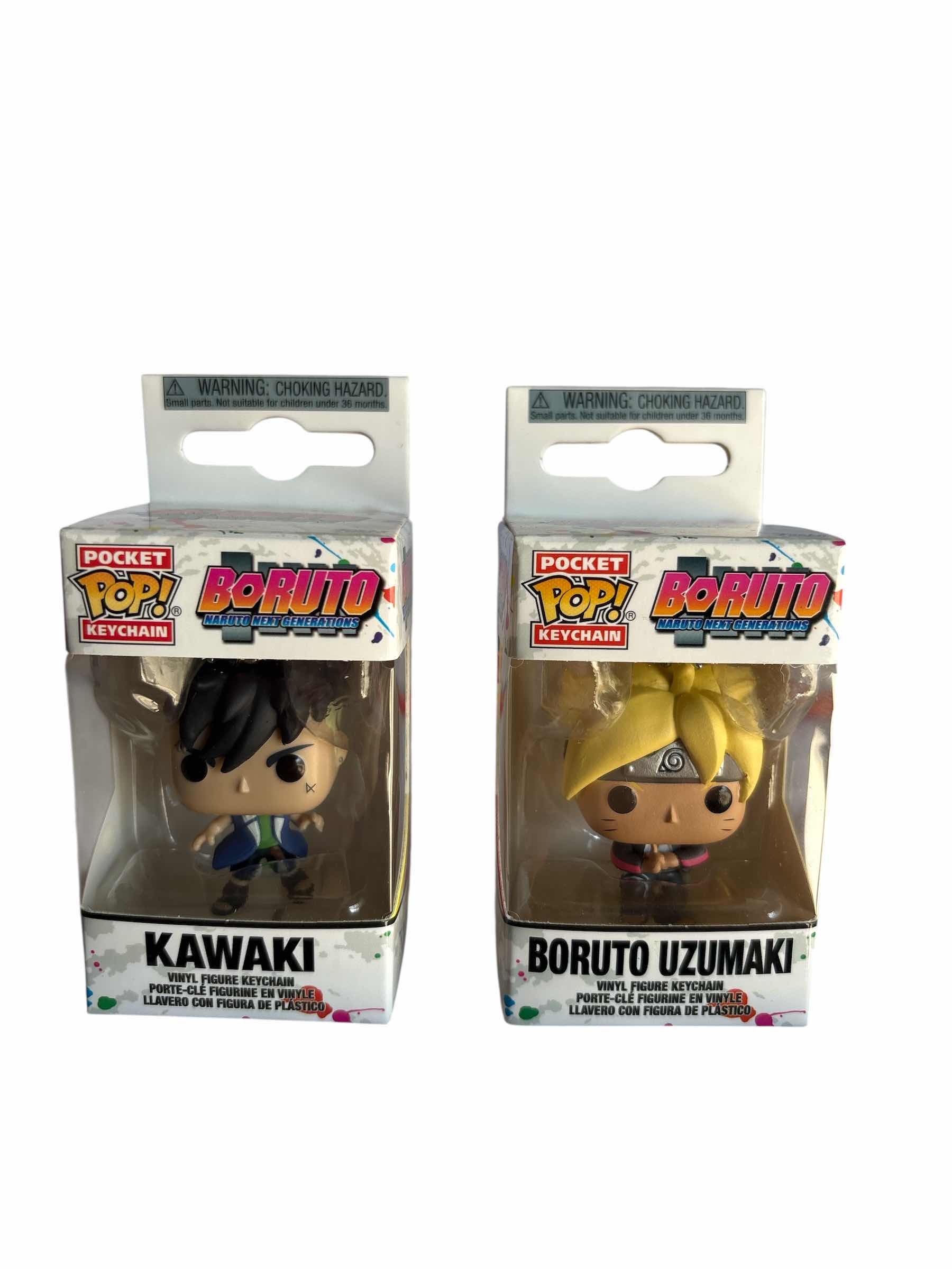Photo 1 of NIB (2)PCS FUNKO POCKET POP BORUTO KEYCHAIN RETAIL $26