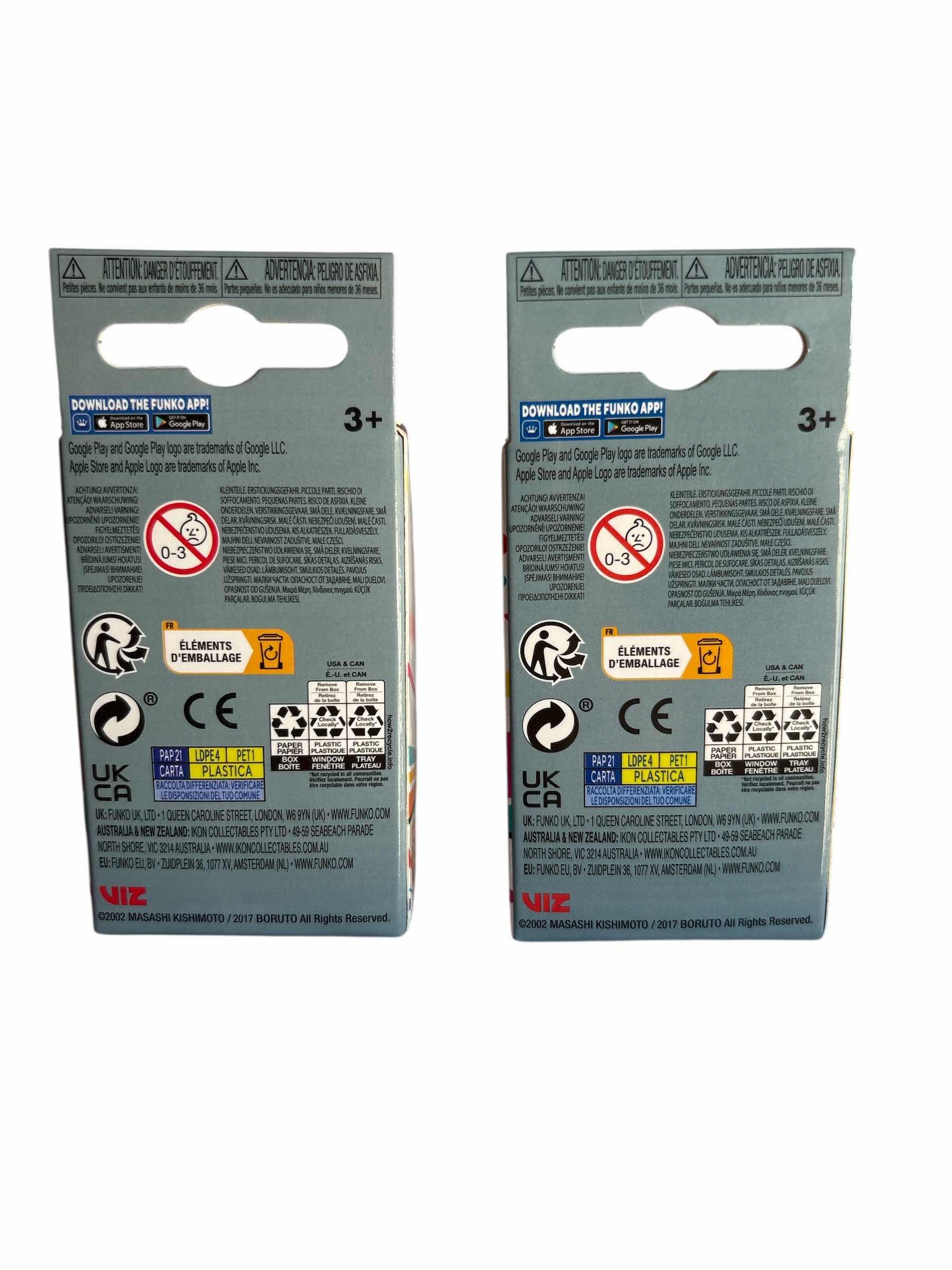 Photo 1 of NIB (2)PCS FUNKO POCKET POP BORUTO KEYCHAIN RETAIL $26