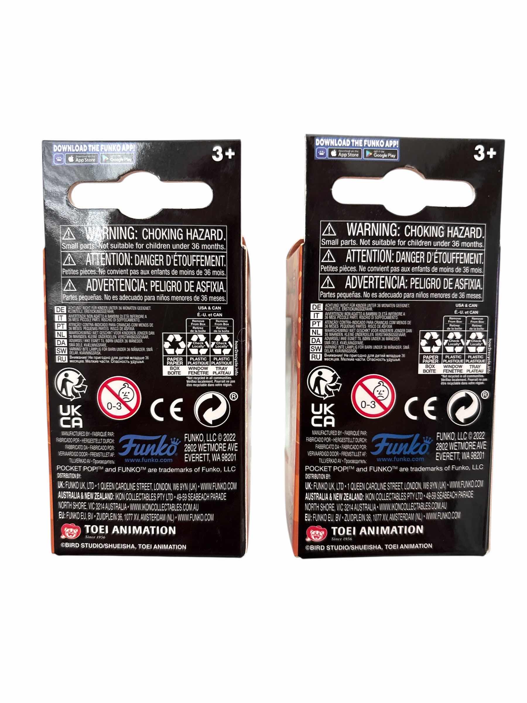 Photo 1 of NIB (2)PCS FUNKO POP DRAGONBALL KEYCHAIN RETAIL $31