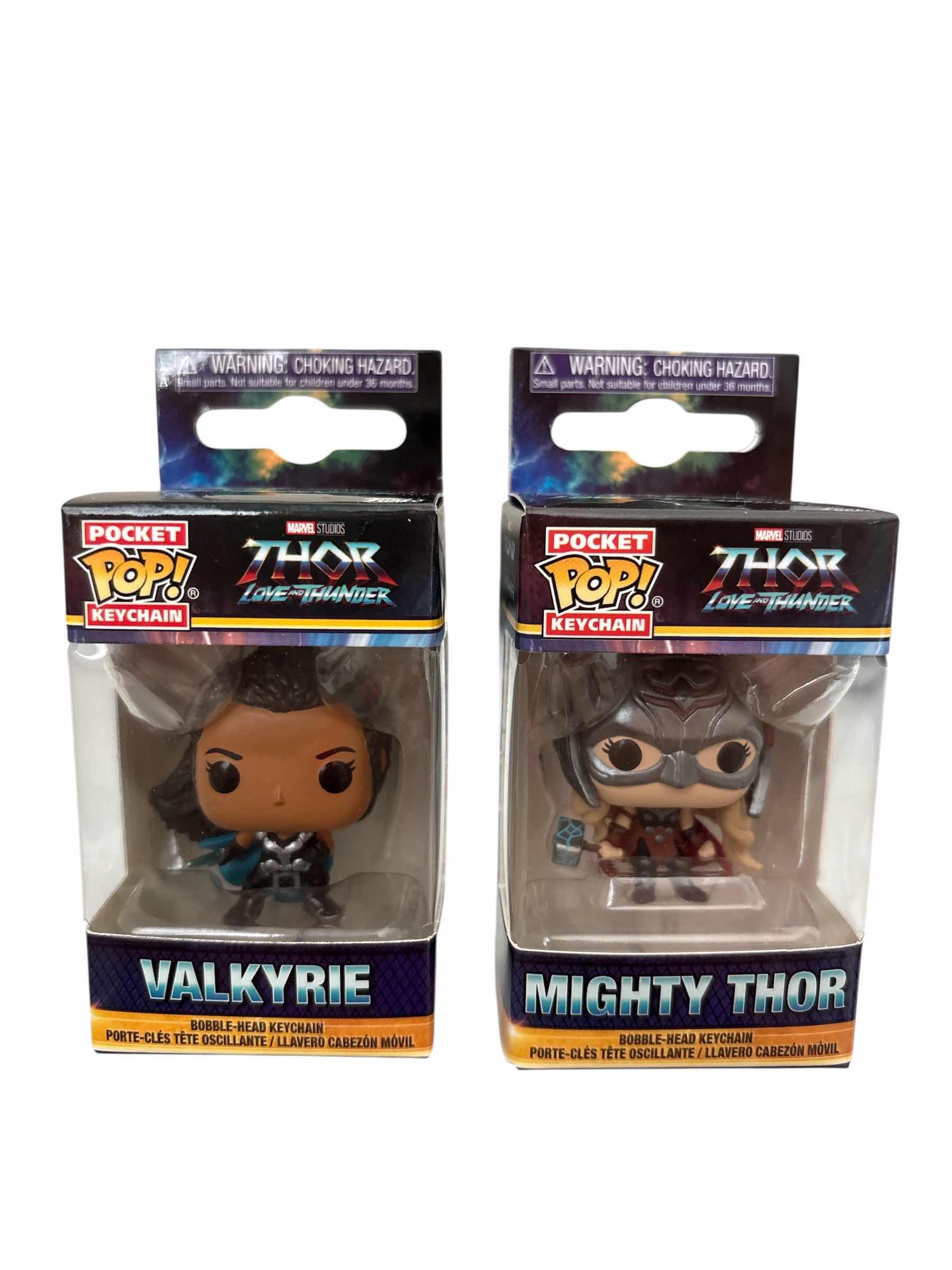 Photo 1 of NIB (2)PCS FUNKO POP THOR MARVEL KEYCHAIN RETAIL $21