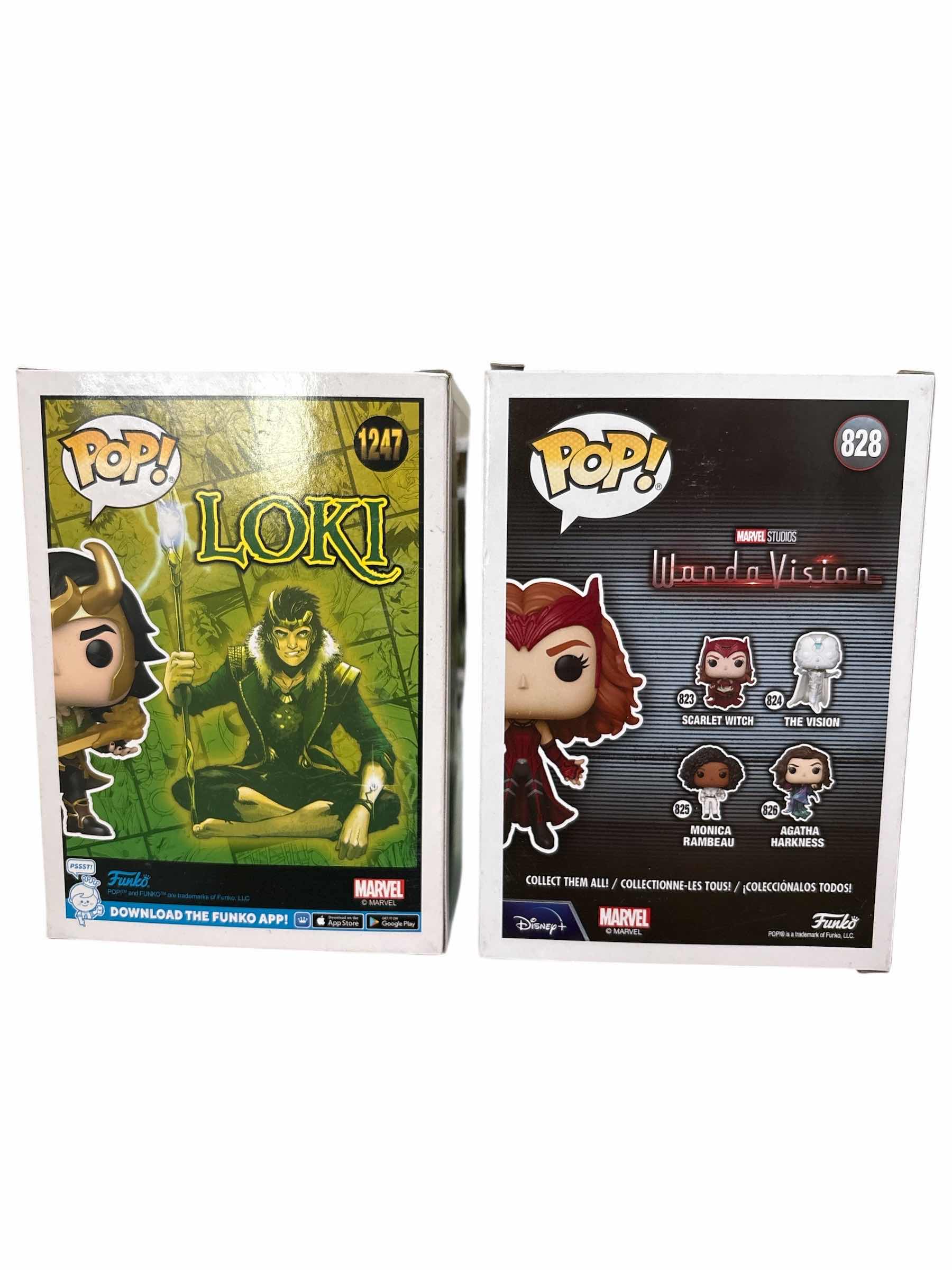 Photo 1 of NIB (2)PCS FUNKO POP MARVEL LOKI AND SCARLET WITCH RETAIL $36